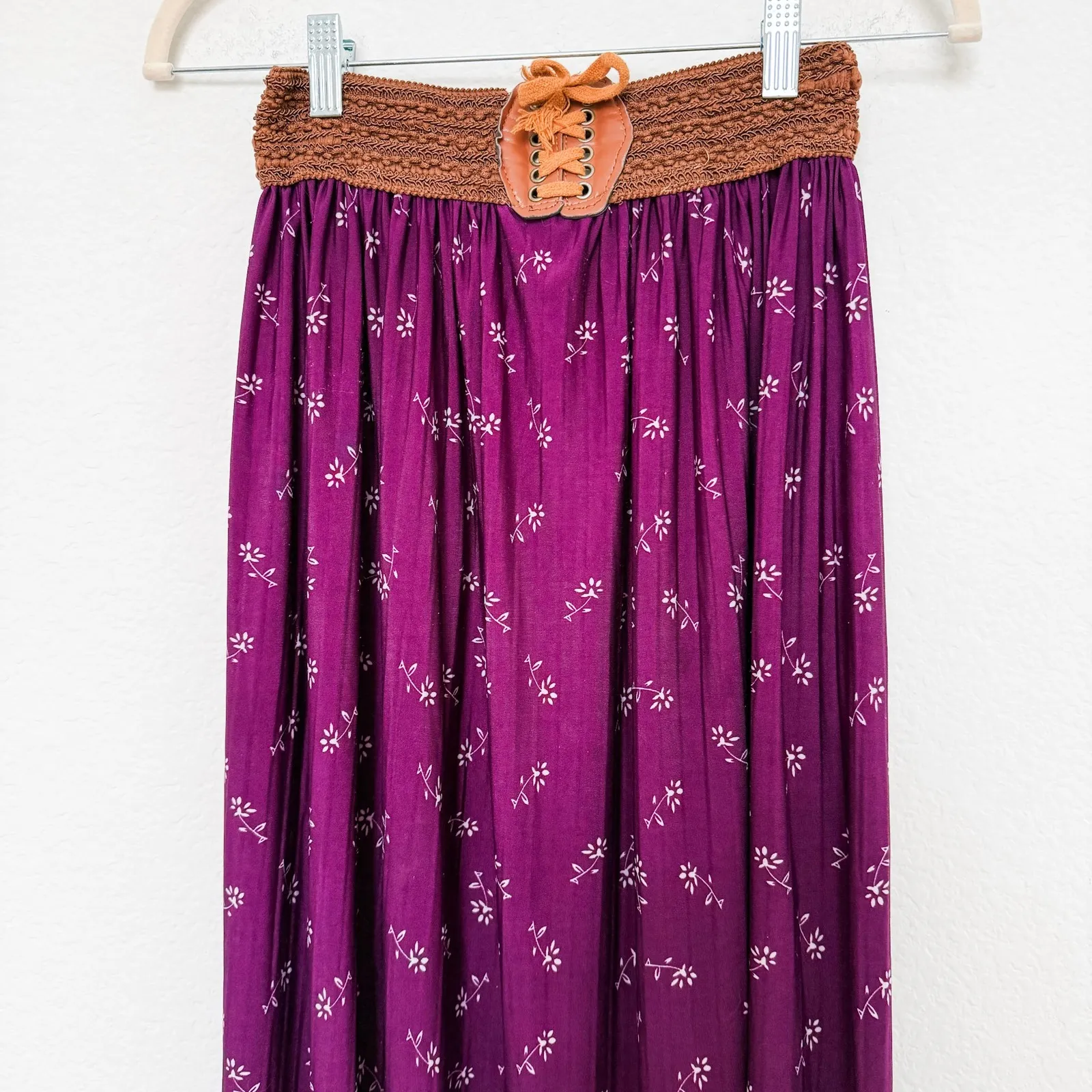 Jon & Anna Womens Maxi Skirt Size S Purple Belted‎ Boho Witchy Whimsigoth Fairy - Image 2