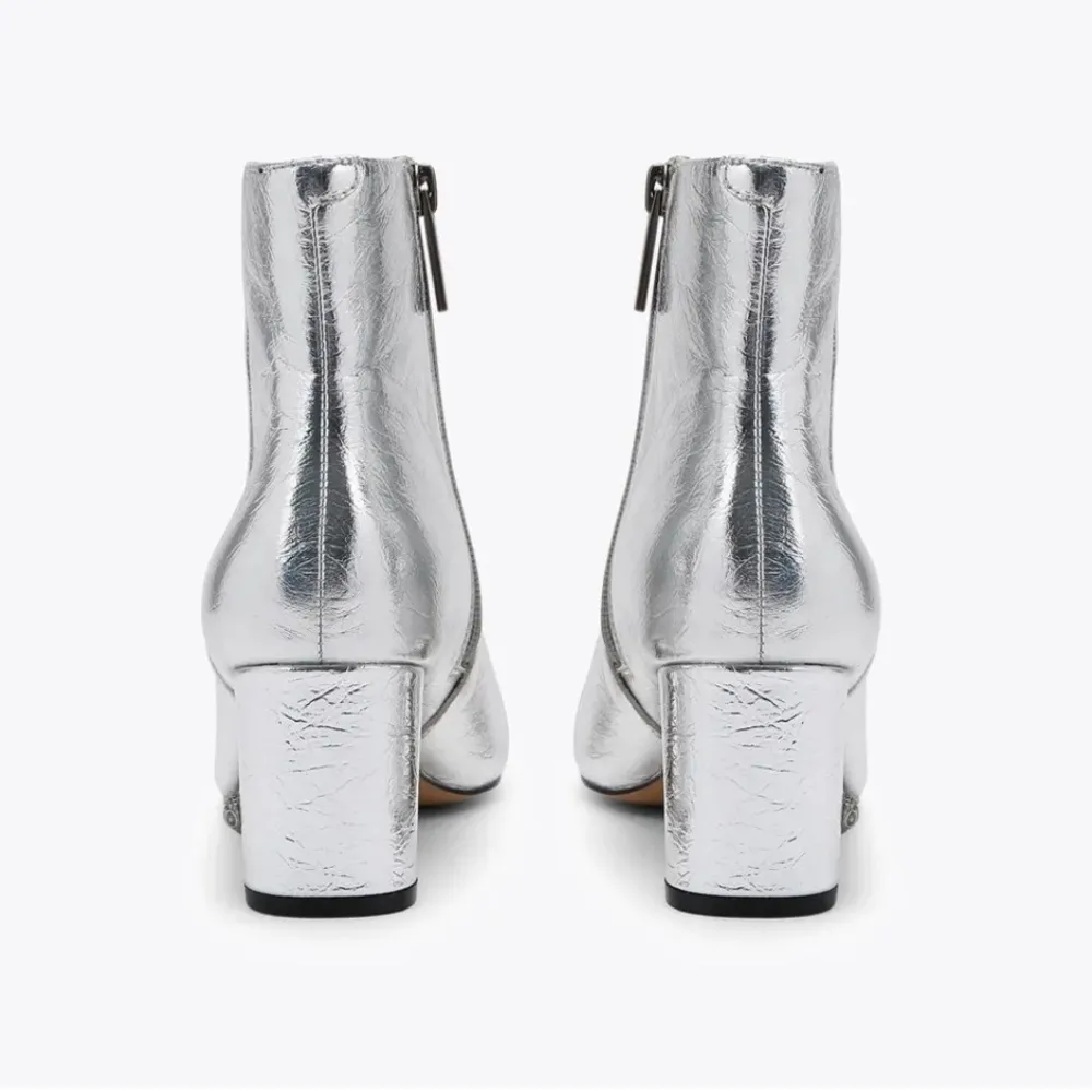 New! Kurt Geiger Women's
Burlington Block Heel Silver Ankle Boots Sz 37 6.5 $220 - Image 3
