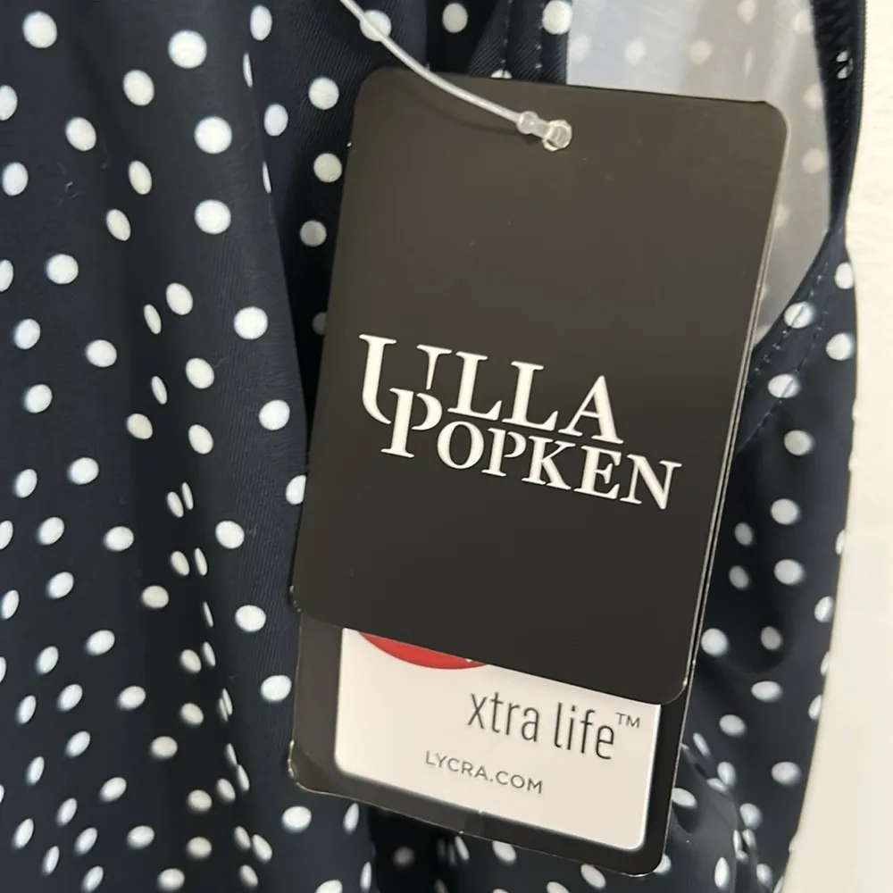 Ulla Popken Polka Dot Print Soft Lined One Piece Swimsuit Marine Size undefined - Image 6