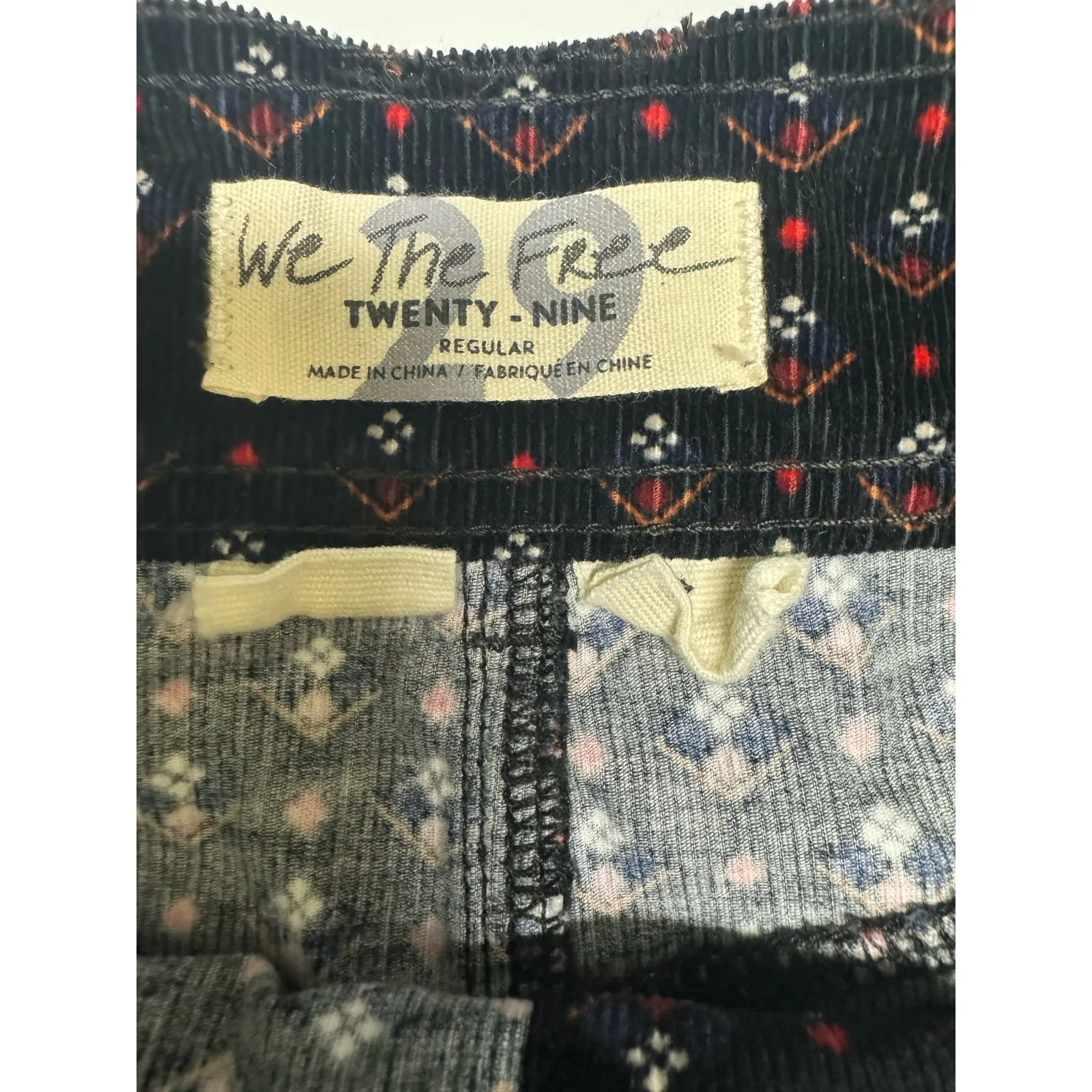 We the Free People Womens Skirt‎ Sz 29 Black Print Joanie Corduroy Mini Buttons - Image 11