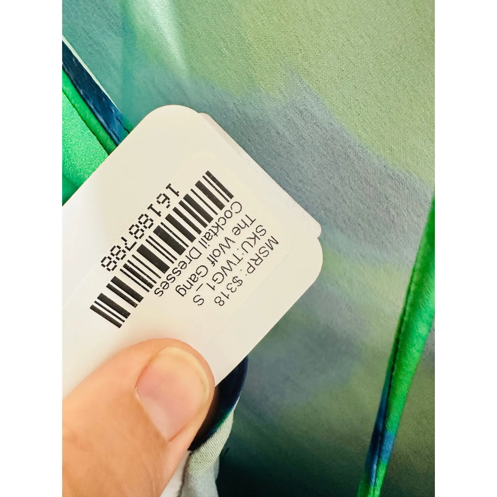 Free People THE WOLF GANG Calypso Green Blue Maxi Long Sleeve Dress sz Small - Image 14