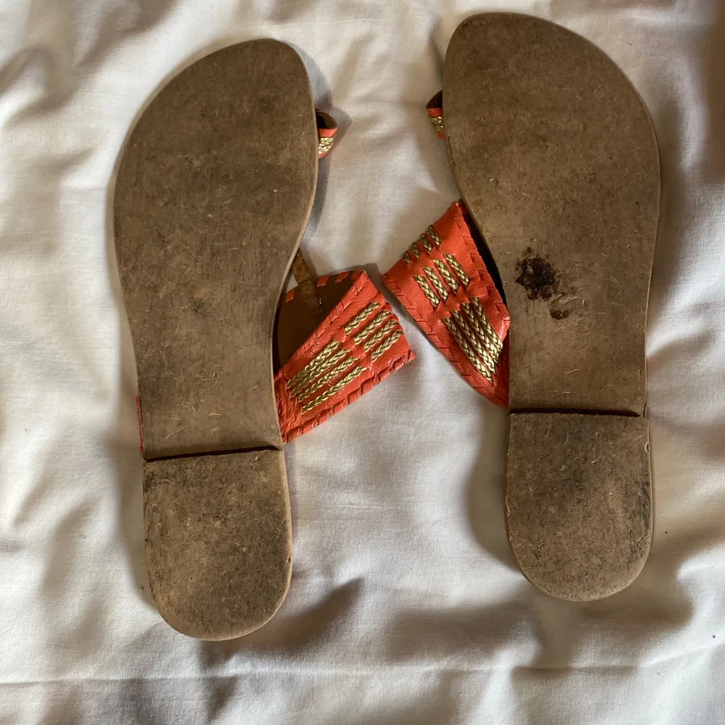 CL by Laundry Orange and Tan Sandals - Image 5