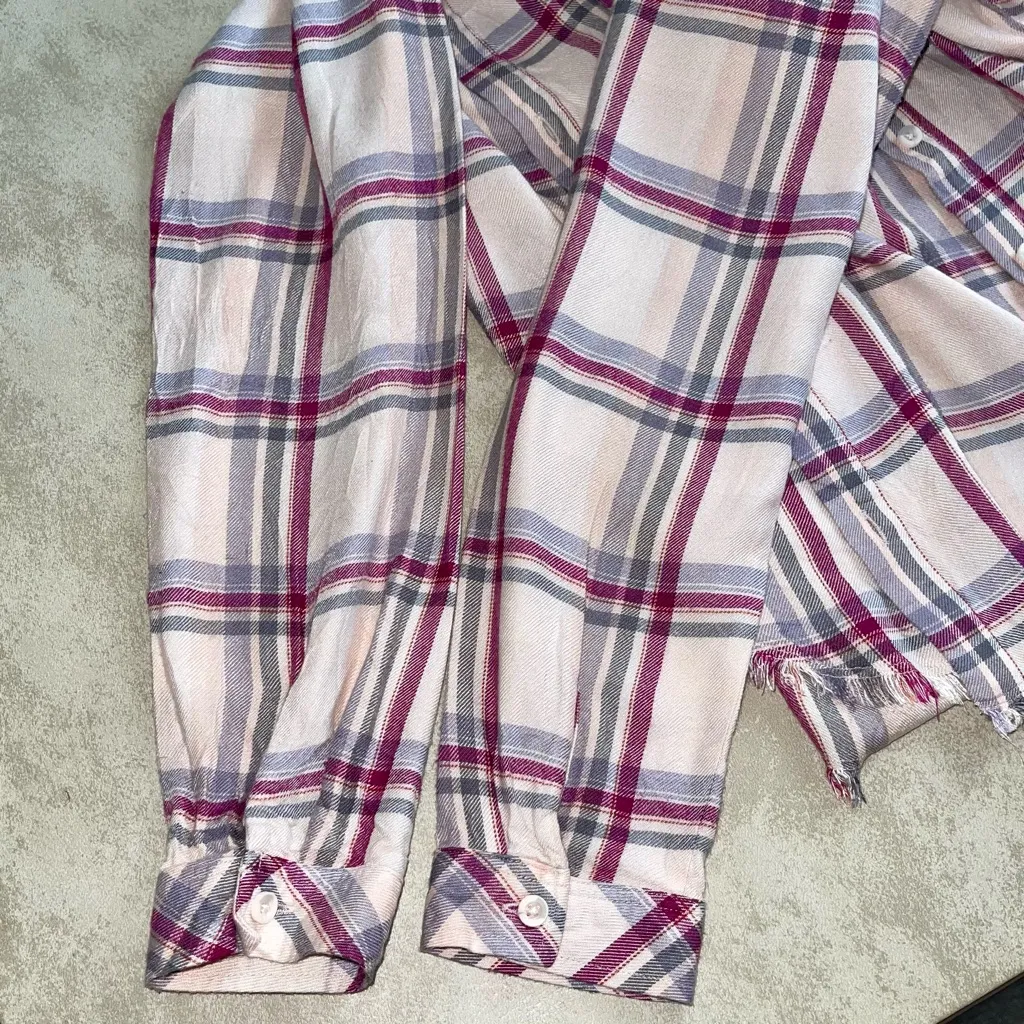 Cloth & Stone White and Pink Relaxed Button Down Shirt - Image 6