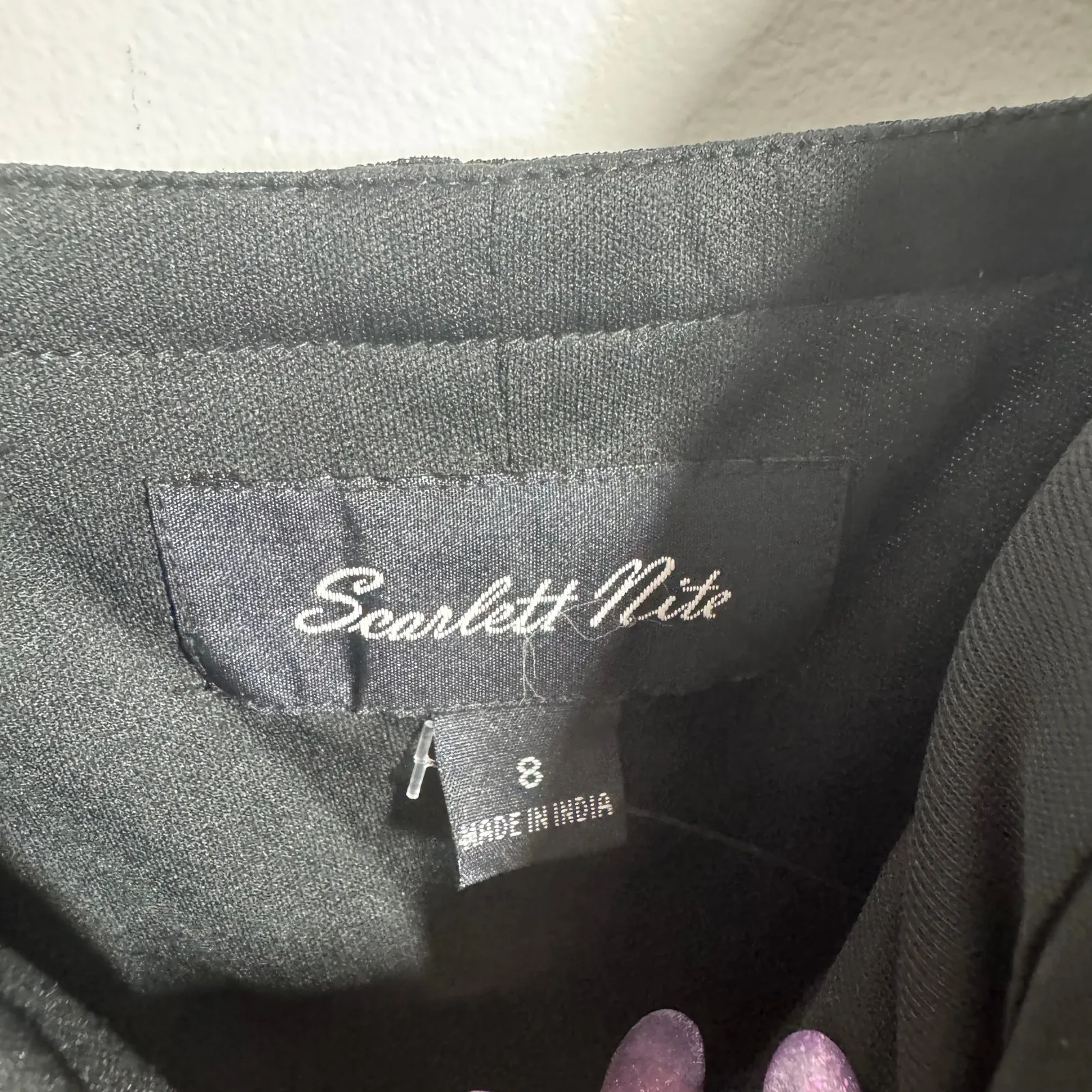 Scarlett Nite Dress Juniors 8 Black Blink Strap Midi Asym Hem Whimsygoth Witchy - Image 8