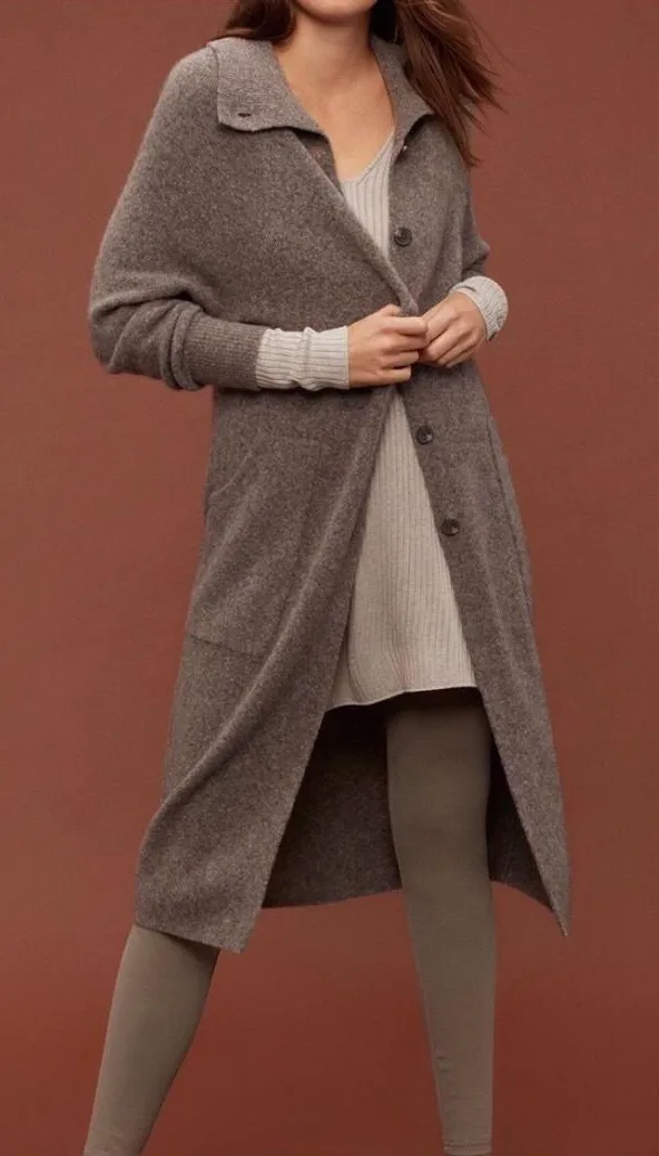 Babaton Aritzia Alpaca Wool Blend Longline Coat Taupe Gray Size S - Image 1