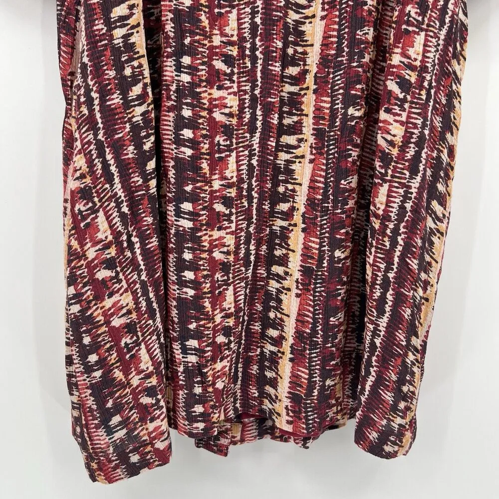 Garnet Hill Jardin‎ Crepe Dress Firesmoke Stripe A-line 3/4 Sleeves Size Small - Image 9