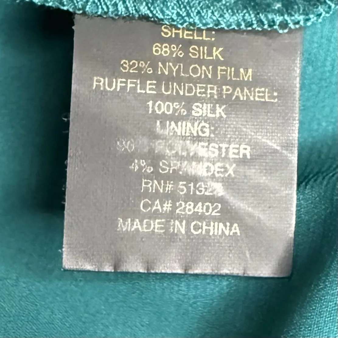 Silk Strapless Mini Dress Women's Sz 8 Floral Multicolor Tiered Ruffle Party - Image 8