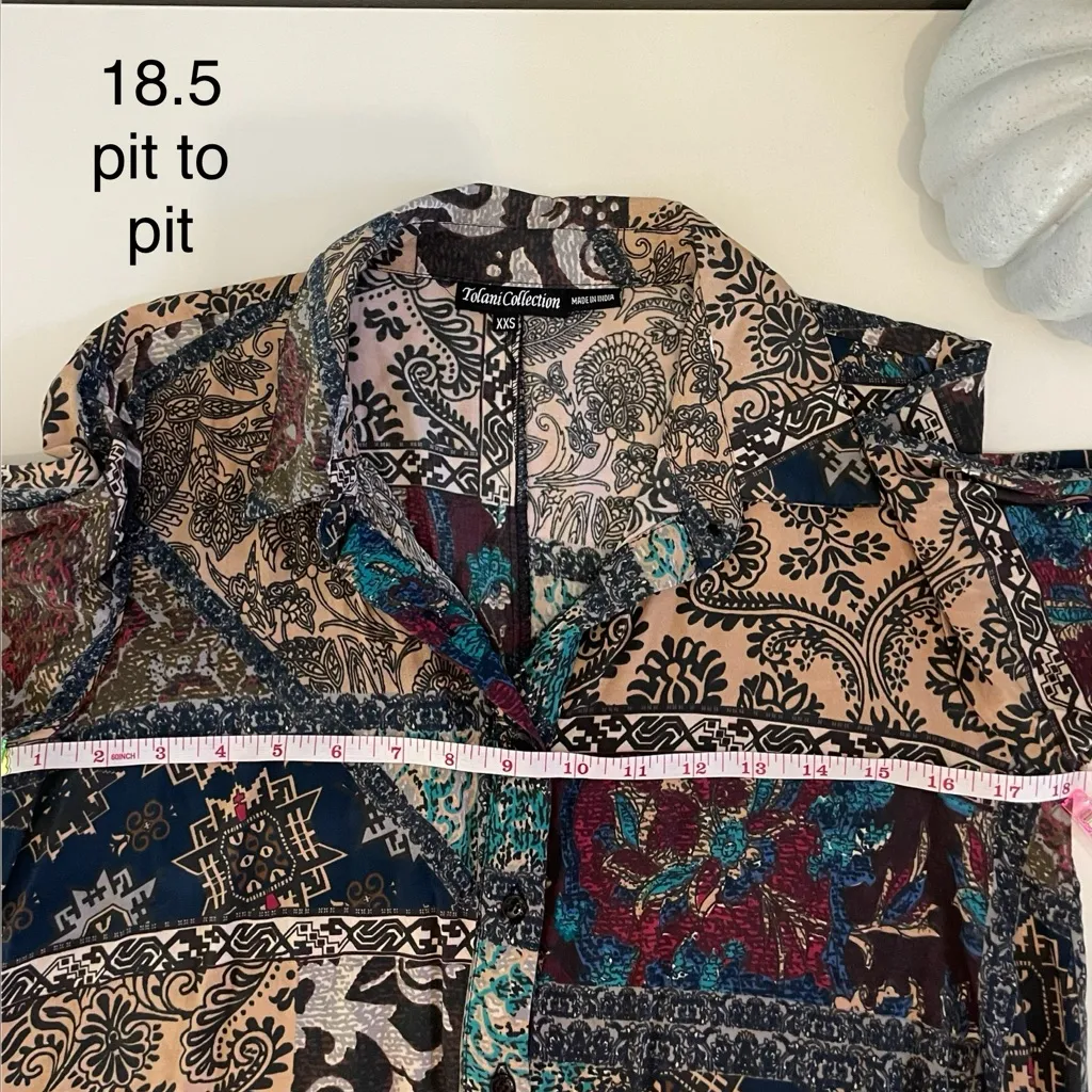 Tolani  Collection Tunic Patchwork Print - Image 6