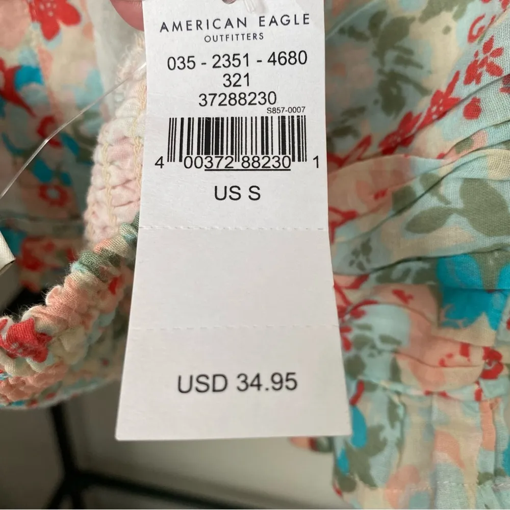 NWT American Eagle Floral Halter Crop Top - Image 5