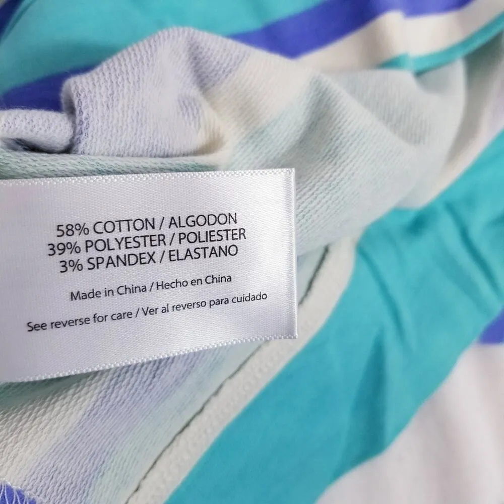 WILDFOX Blue Stripes Super Soft Sweatshirt & Short Lounge Co-Ord Sets - Image 4