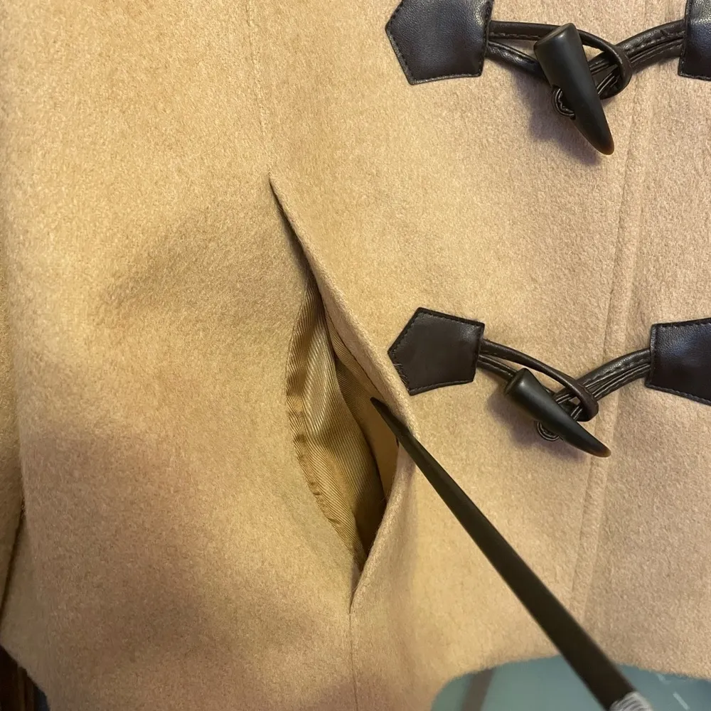 Talbots 100% Pure Camel Hair Lined Jacket Coat Horn Toggle Button Close-Petit 12 - Image 6