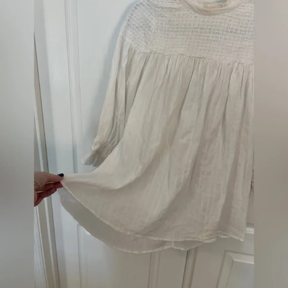 FREE PEOPLE S Obi Mila Ivory Smocked Tunic Top - Image 10