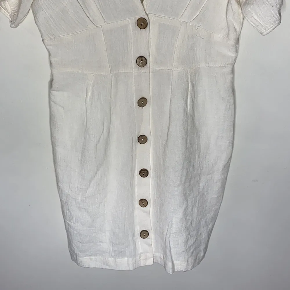4SI3NNA Alexis linen blend button front mini dress size L - Image 8