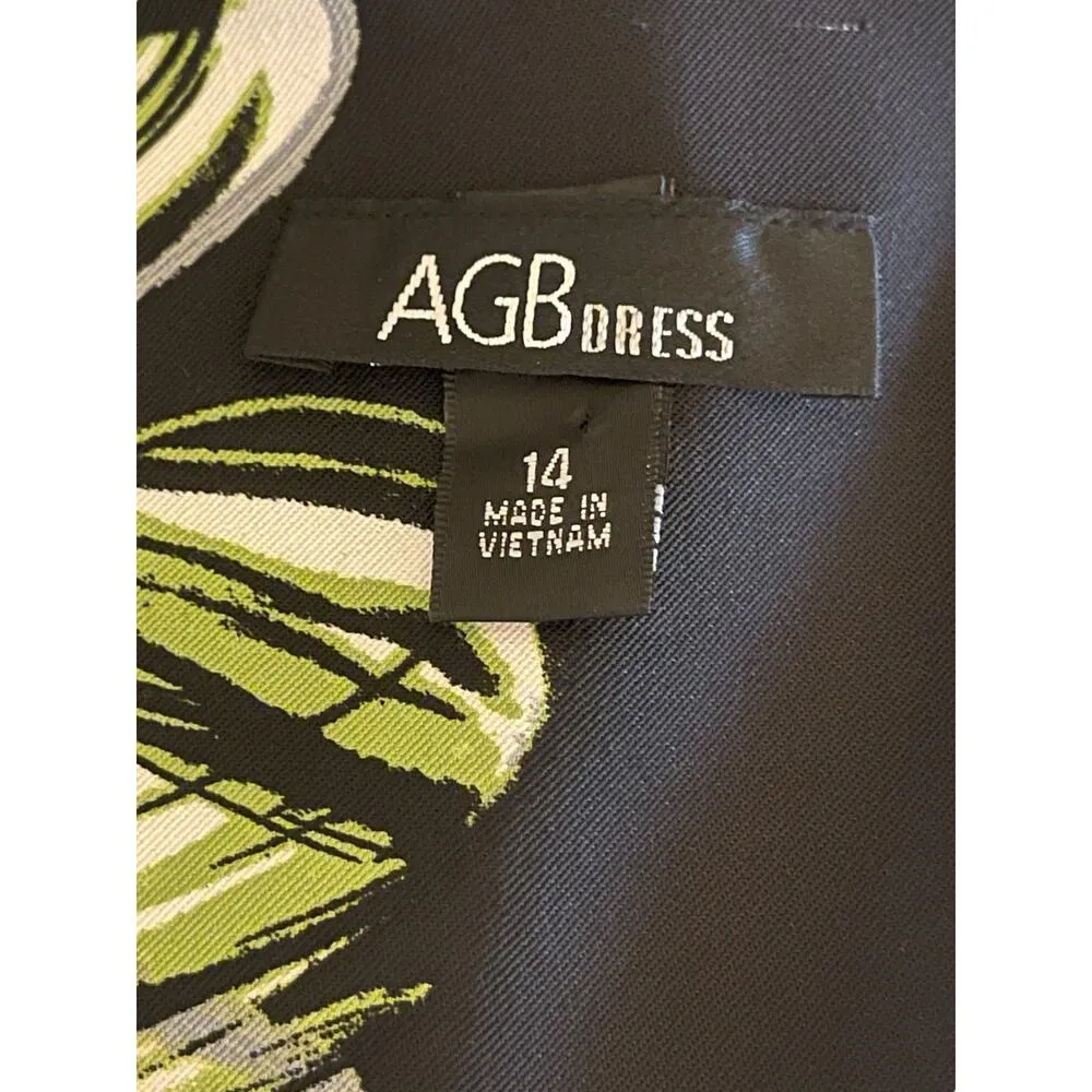 AGB Dress Sleeveless Dress with Cute Flowers Size 14 Black - Image 5