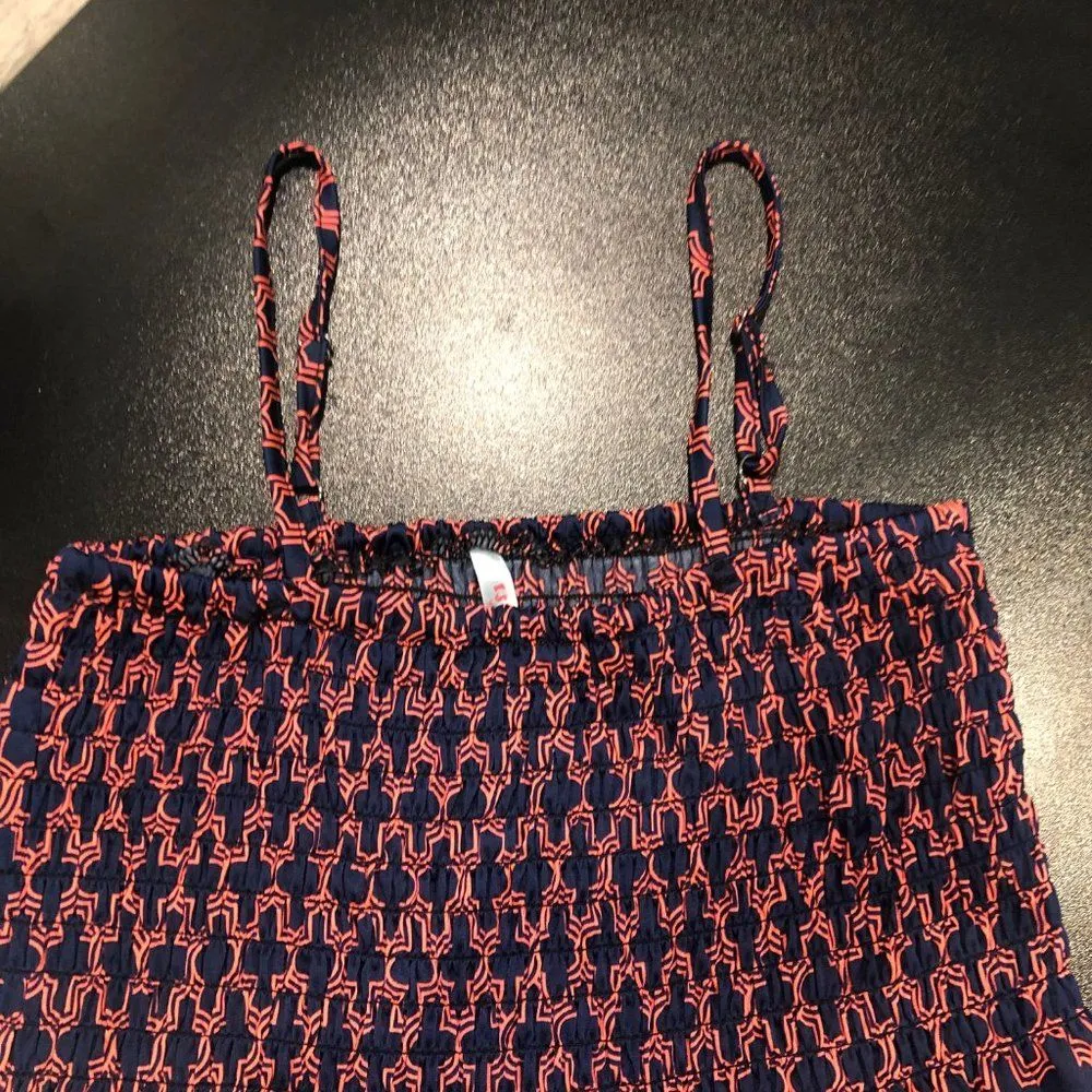 One Size Fits Most Fit and Flare Flowy Dress Pink and Blue Spaghetti Straps Size M - Image 3