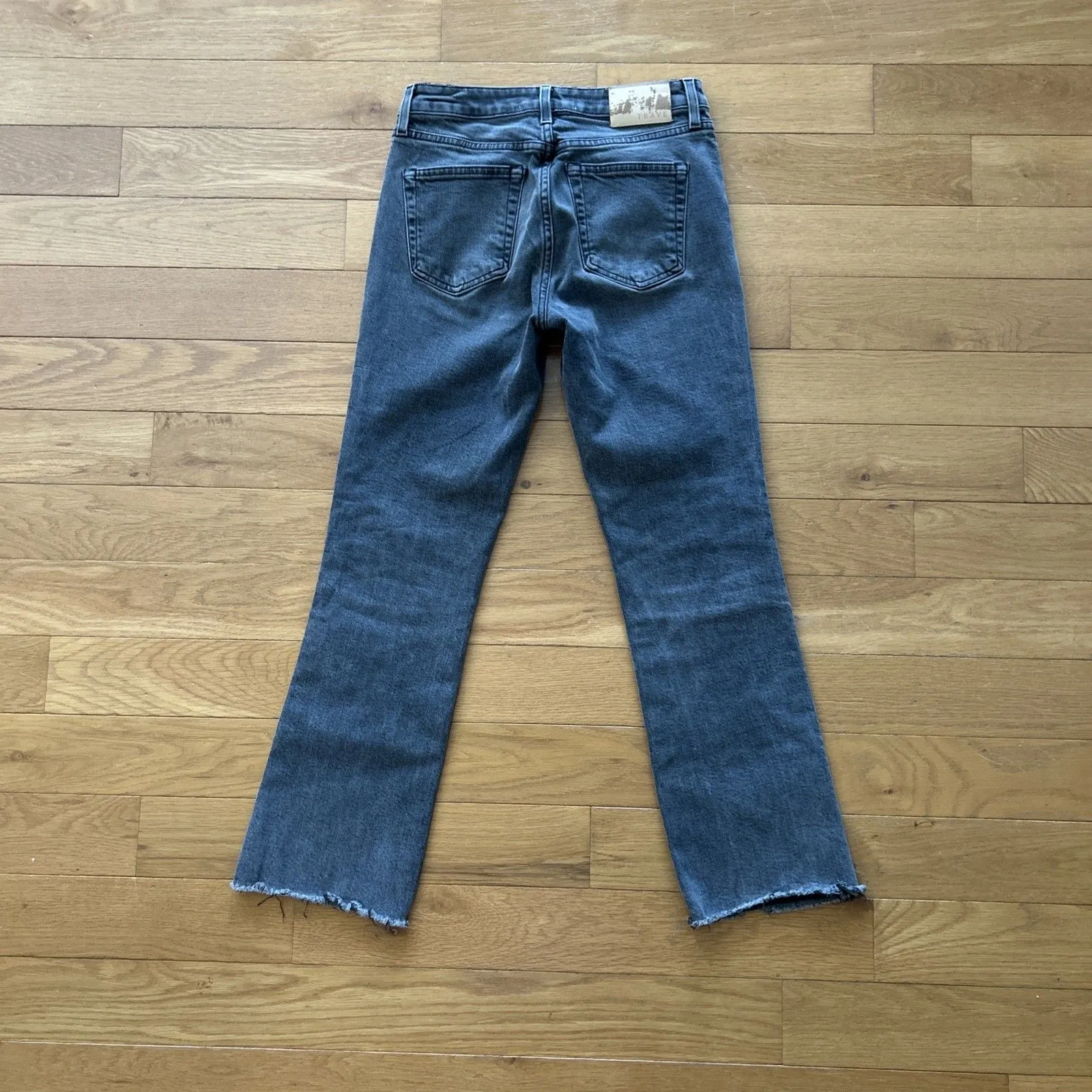 Trave Colette Kick Flare Raw Hem Jeans Women's Size 26 Touch of Grey Gray - Image 7