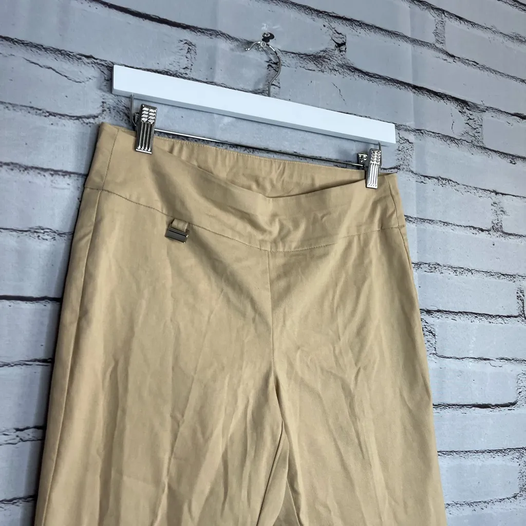 Alfani Cream Tan Straight Leg Chino Pants Stretch Khakis Size 6 Dress Formal Y2K - Image 3
