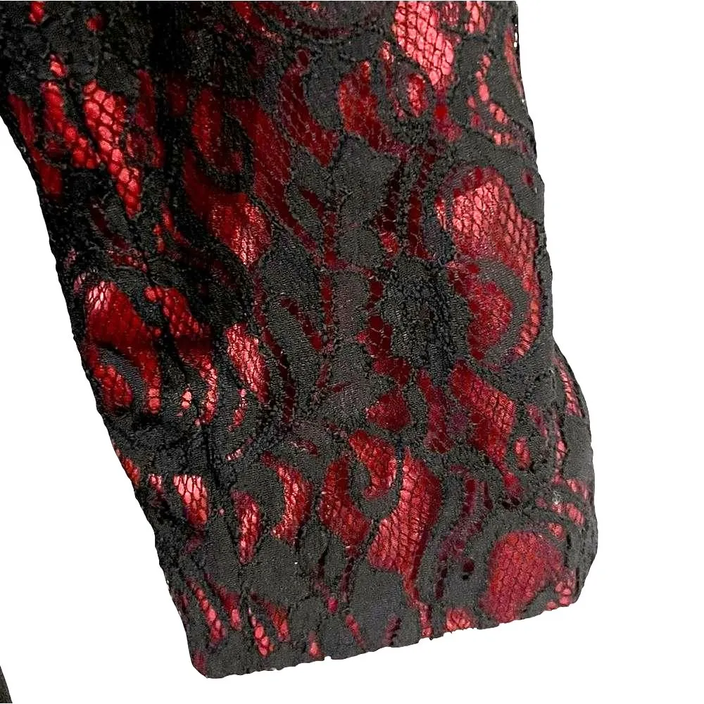 Victor Costa Women Lace Evening Jacket Sz 10 Cocktail Party Whimsigoth Victorian Black - Image 4