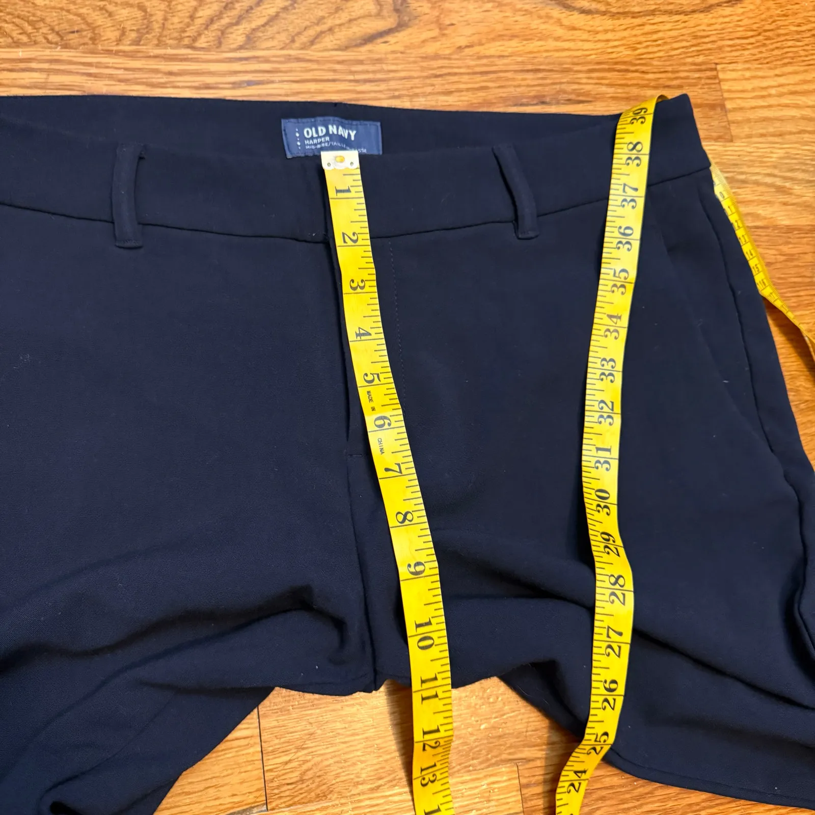 Old Navy Womens 12 Regular Blue Harper Mid Rise Slacks Work Pants Corporatecore - Image 3