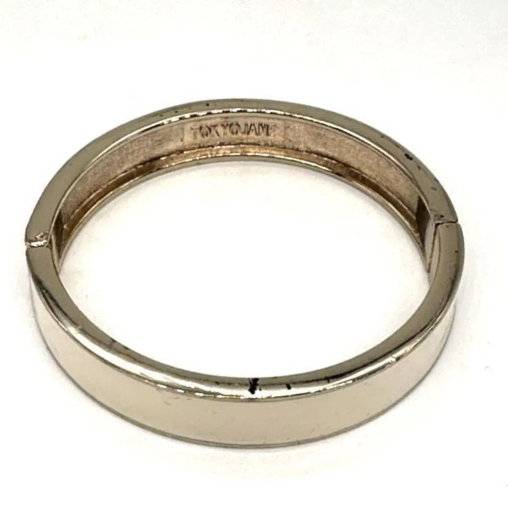 Tokyo Jane Off‎ White Enamel Goldtone Bangle Bracelet Gold - Image 4