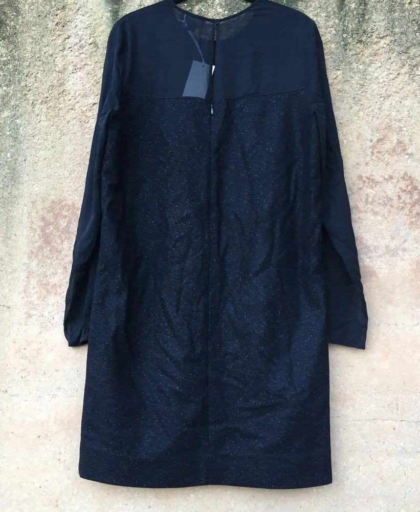 NEW COS Black Silk Wool Long Sleeve Dress 8 - Image 11