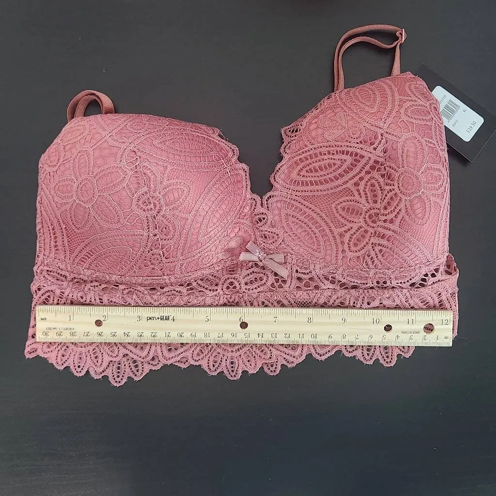 Frederick's of Hollywood Pink Lace Bralette NWT Size XL Rose Pink Bralette - Image 9