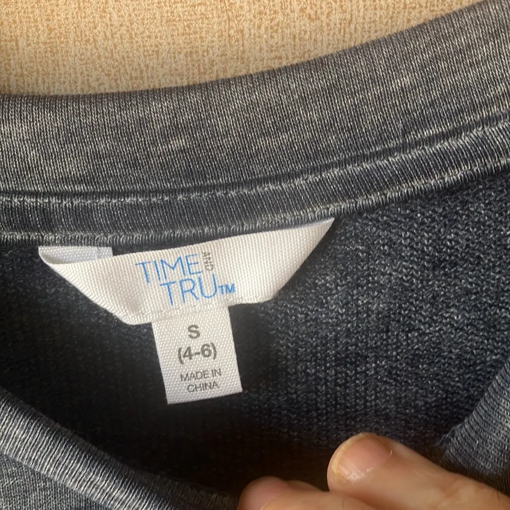 FINAL MARKDOWN Time and Tru French terry acid washed dress small - Image 4