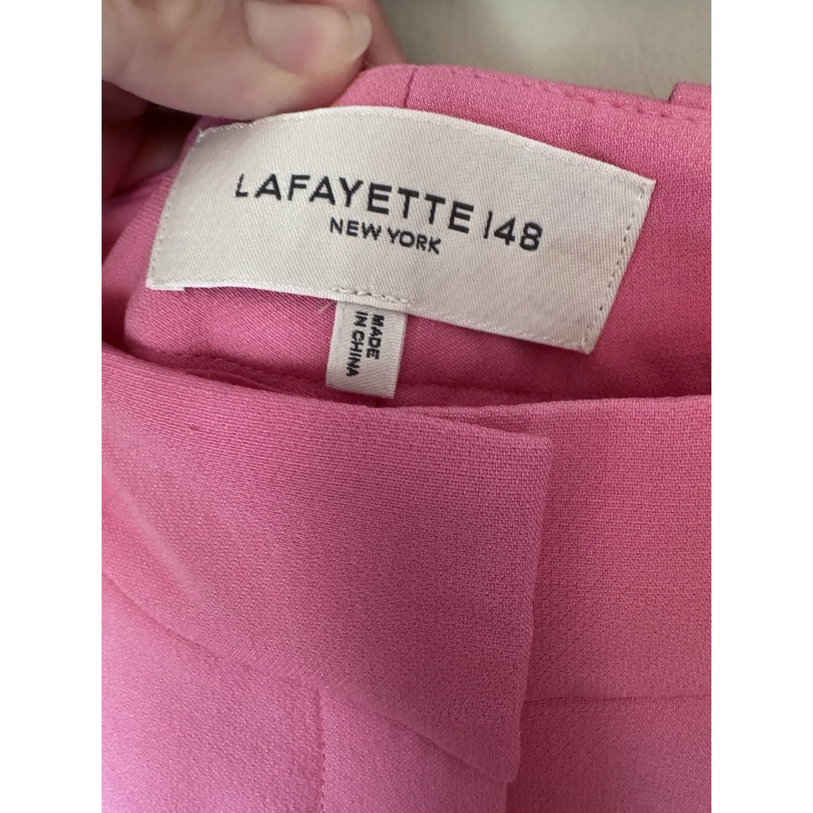 Lafayette 148 Women's Pink Sullivan Pleated Wide-Leg Wool Silk Pants Size 10 NEW - Image 5