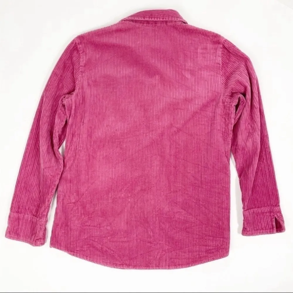 Pink Corduroy Button Down Shacket Size M - Image 3