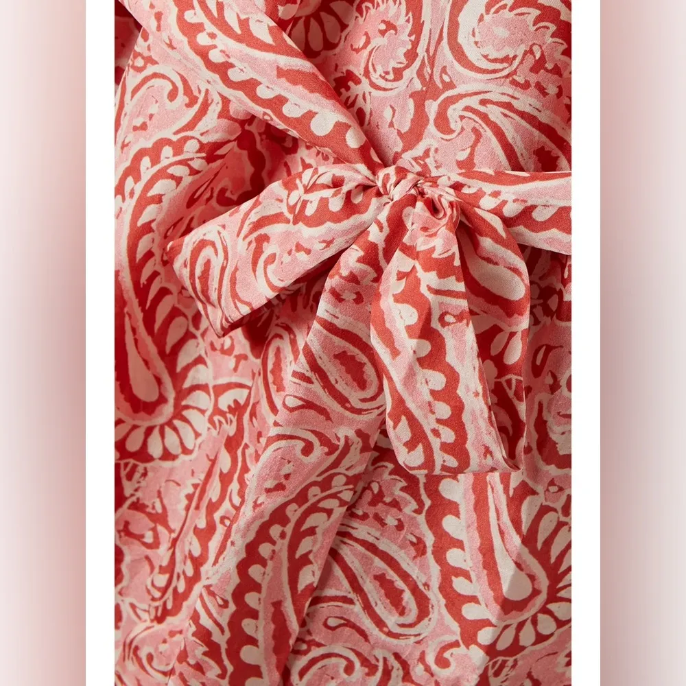 Hannah Artwear Elara Aubrie Maxi Dress Size 0 NWT 100% Silk Pink Paisley Boho Red - Image 4