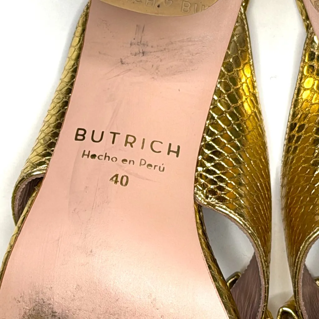 Butrich Bow Slide Pump in Gold Embossed Snake Size 40 (fits like an 8.5/9) - Image 7
