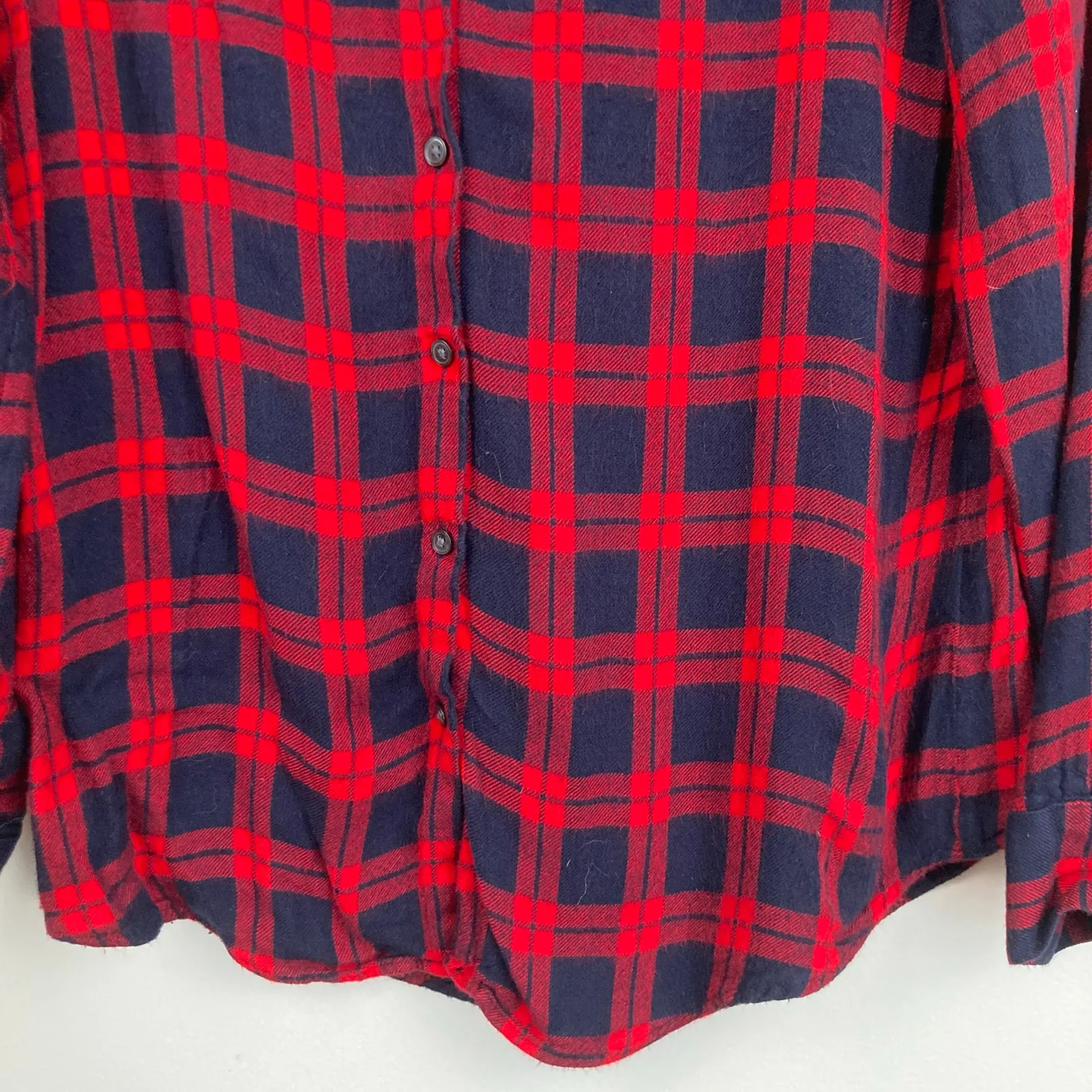 Banana Republic Womens S Dillon Blue & Red Plaid Shirt Cabin Grunge Gorpcore - Image 8