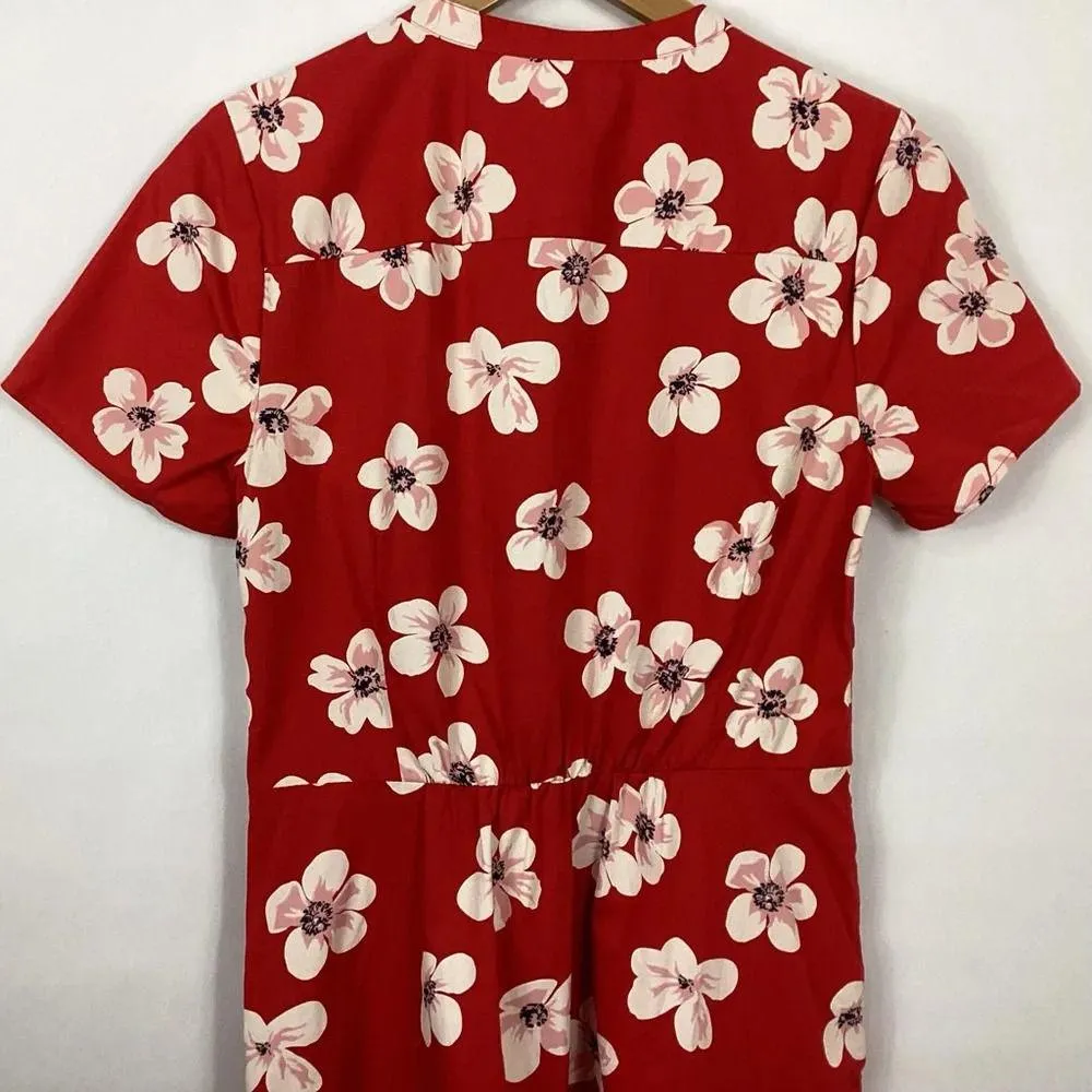 J. Crew Button Down Shirt Dress Cherry Blossom Size 4 - Image 8