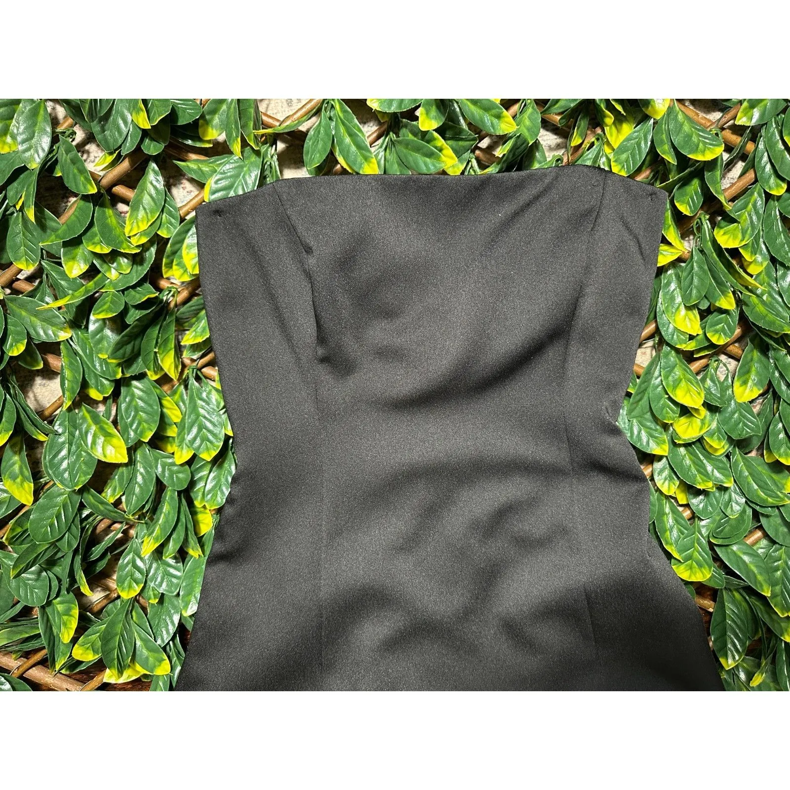 LAUNDRY Formal Strapless Open Back Satin Maxi Gown Size 8 Black - Image 2