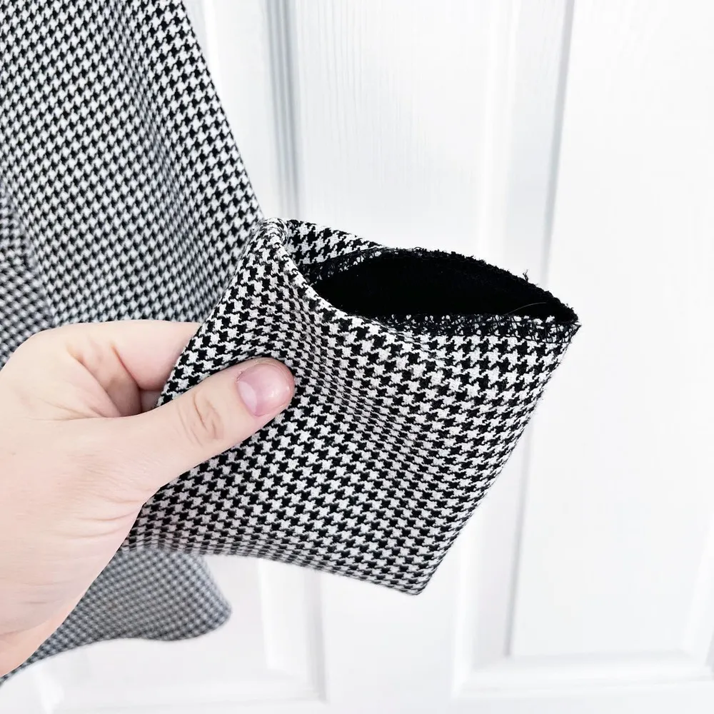 Zara Woman Houndstooth Long Sleeve Peplum Top - Image 4