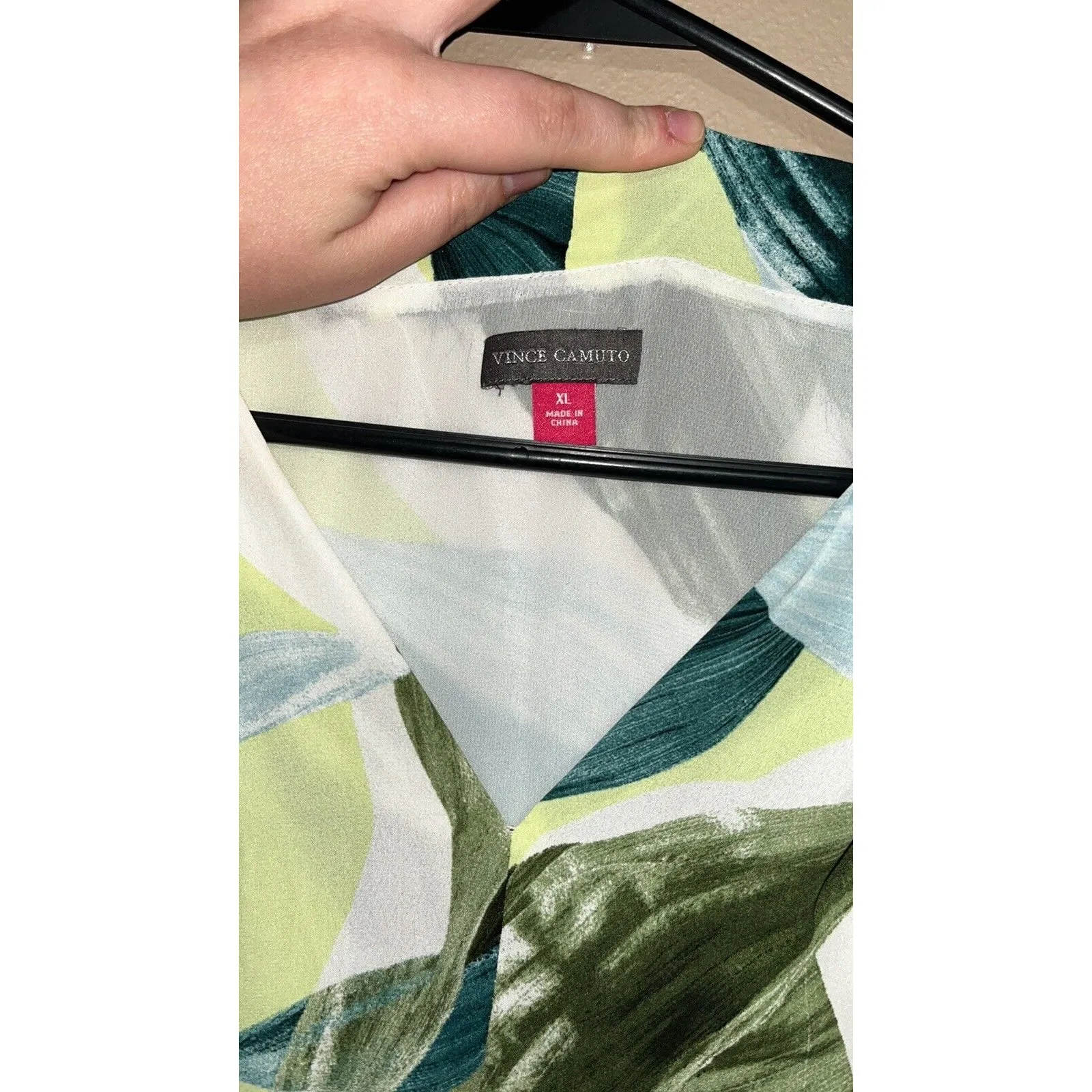 Women’s Vince Camuto Breezy Leaves Printed Sleeveless Mini Dress Size XL novelty - Image 5