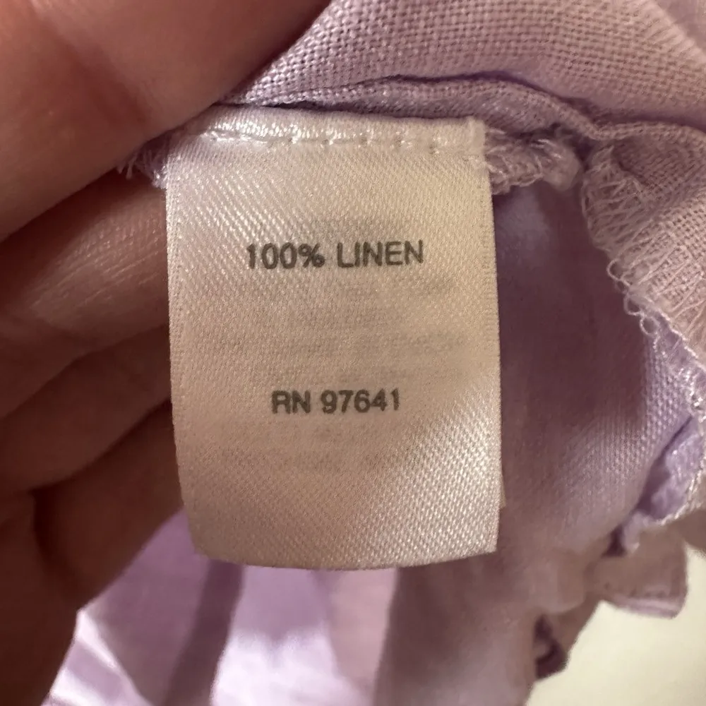 J. Jill Love Linen Essential Button Up Tunic Shirt Plus Size 2X Purple Lagenlook - Image 6