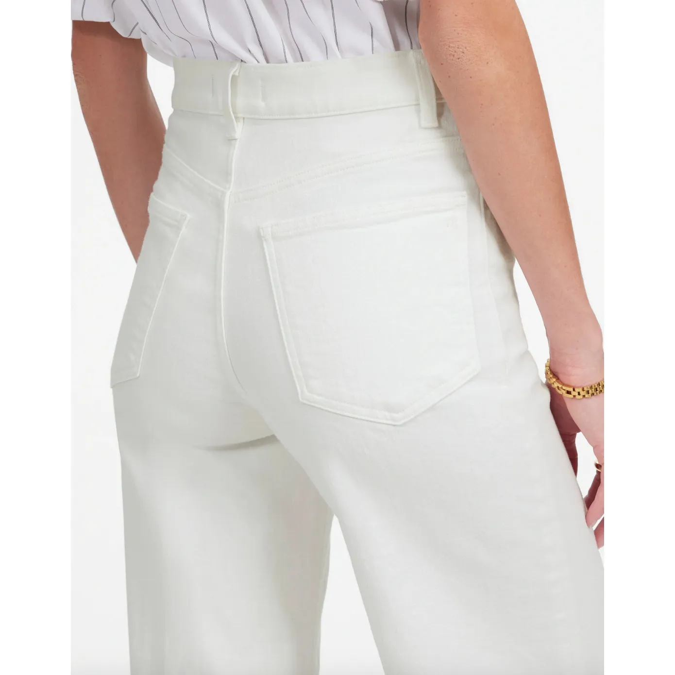 Madewell Flared Wide Leg Crop Jeans Pure White Stretch Denim High Rise US 29 NWT - Image 8