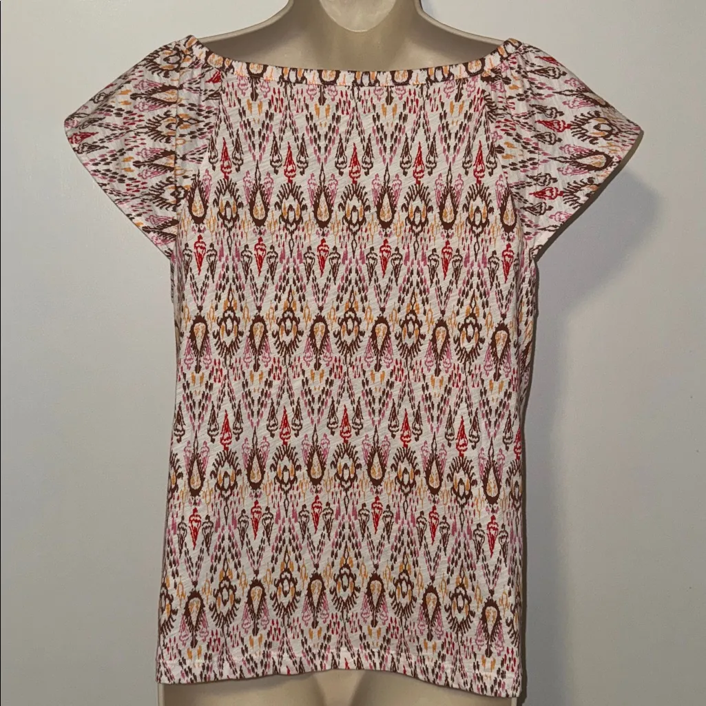 LOFT Boho Short Flutter Sleeve T-Shirt Tee Women’s Medium M - Image 2