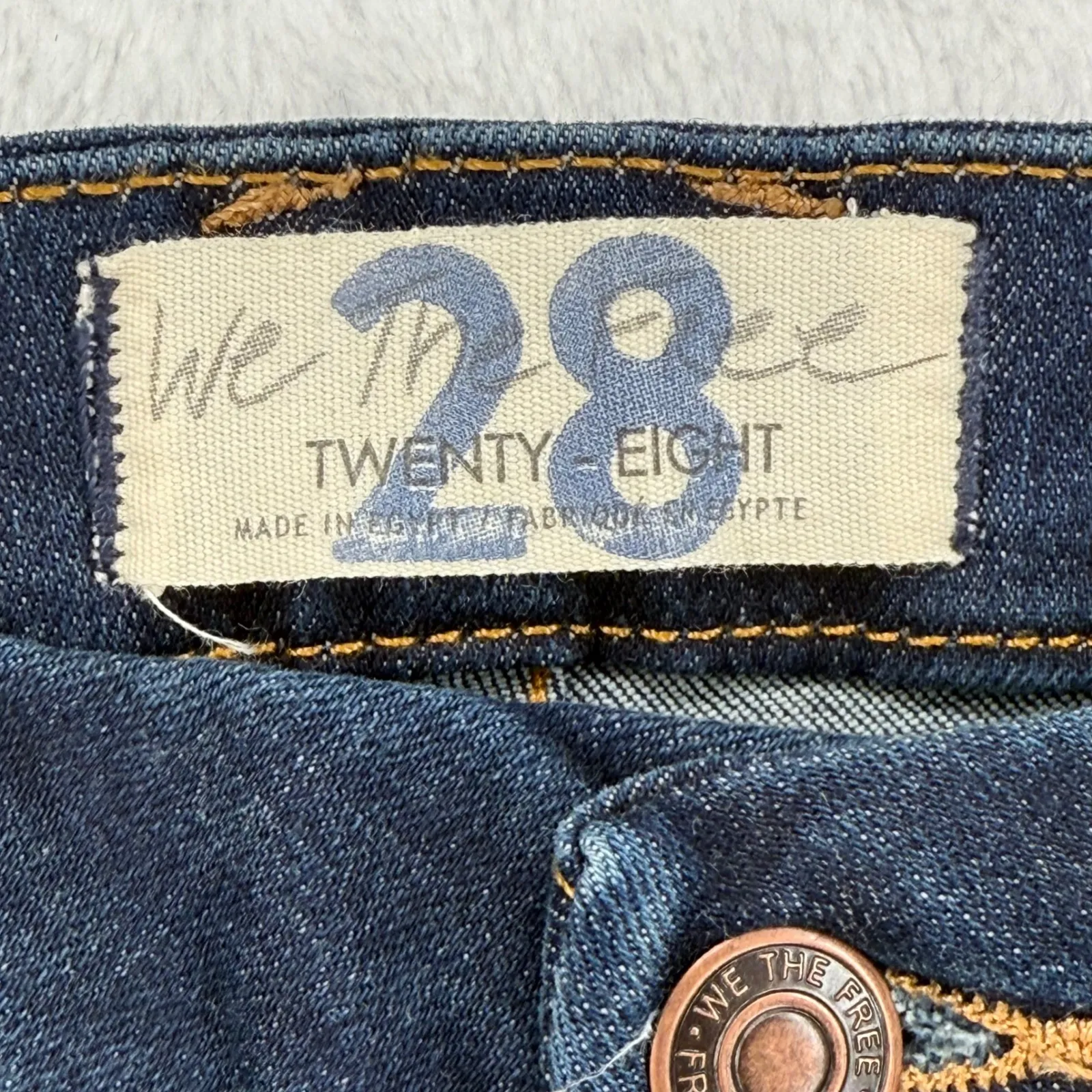 We The Free 28 High Rise Denim Skinny Jeans Dark‎ Wash Womens - Image 6