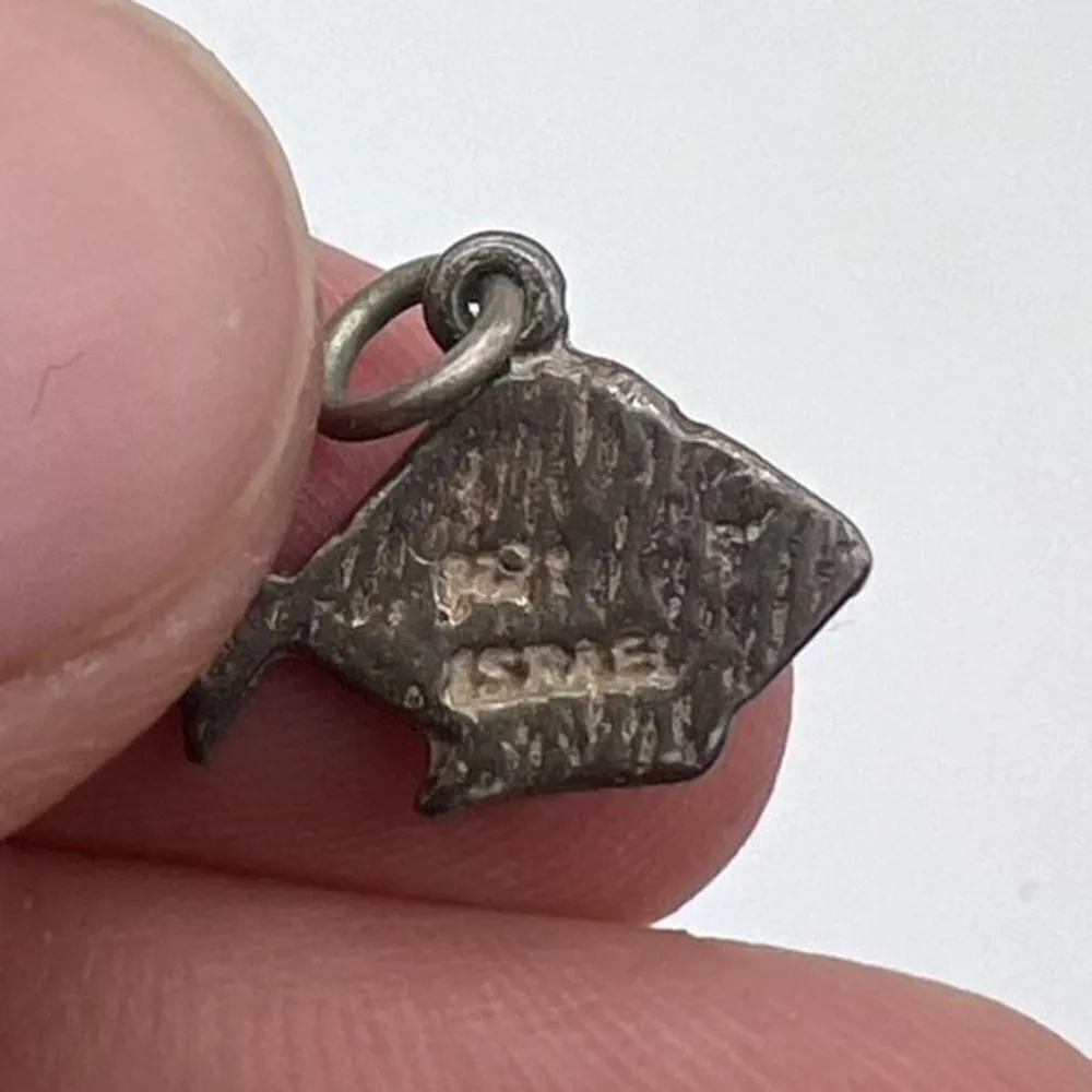 Vintage Women's Fish 3D Sterling Silver Dangle Bracelet Charm Necklace Pendant Silver - Image 3