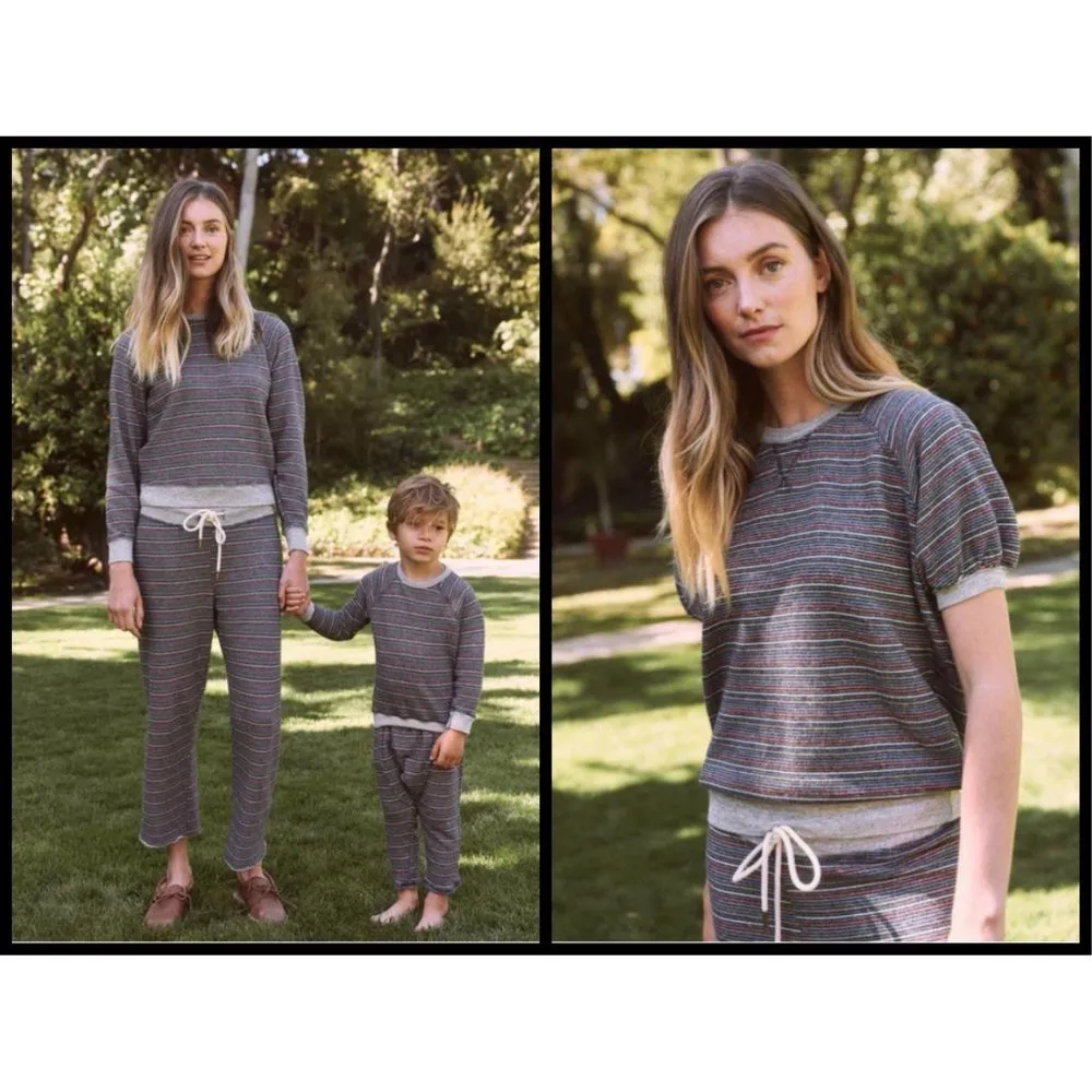 💕THE GREAT💕 Puff Sleeve Sweatshirt + Wide Leg Cropped Sweatpant Large L NWT - Image 4