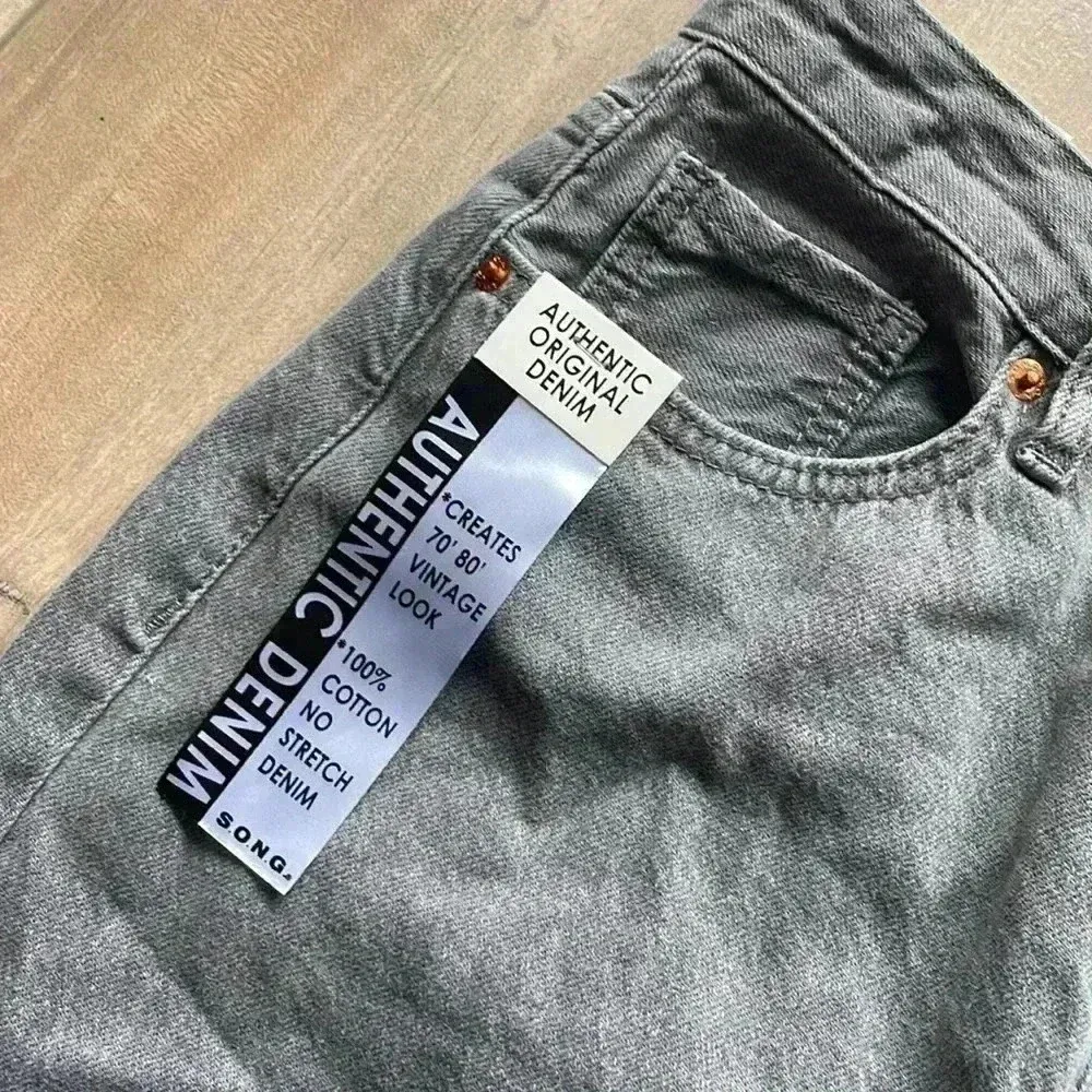 4/$25 NWT S.O.N.G. Ripped Distressed Gray 90s Boyfriend Jeans Sz 7 / 28 - Image 5