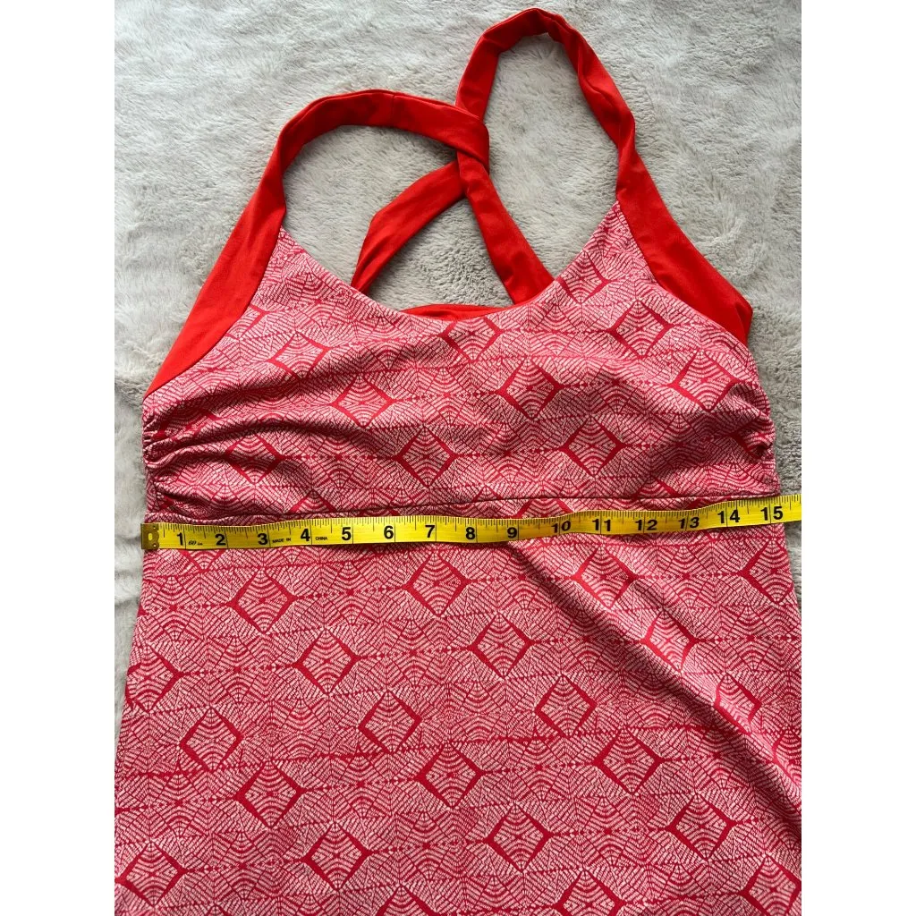 Patagonia Womens Red/Orange Geometric Crisscross Back Tank Dress M - Image 4