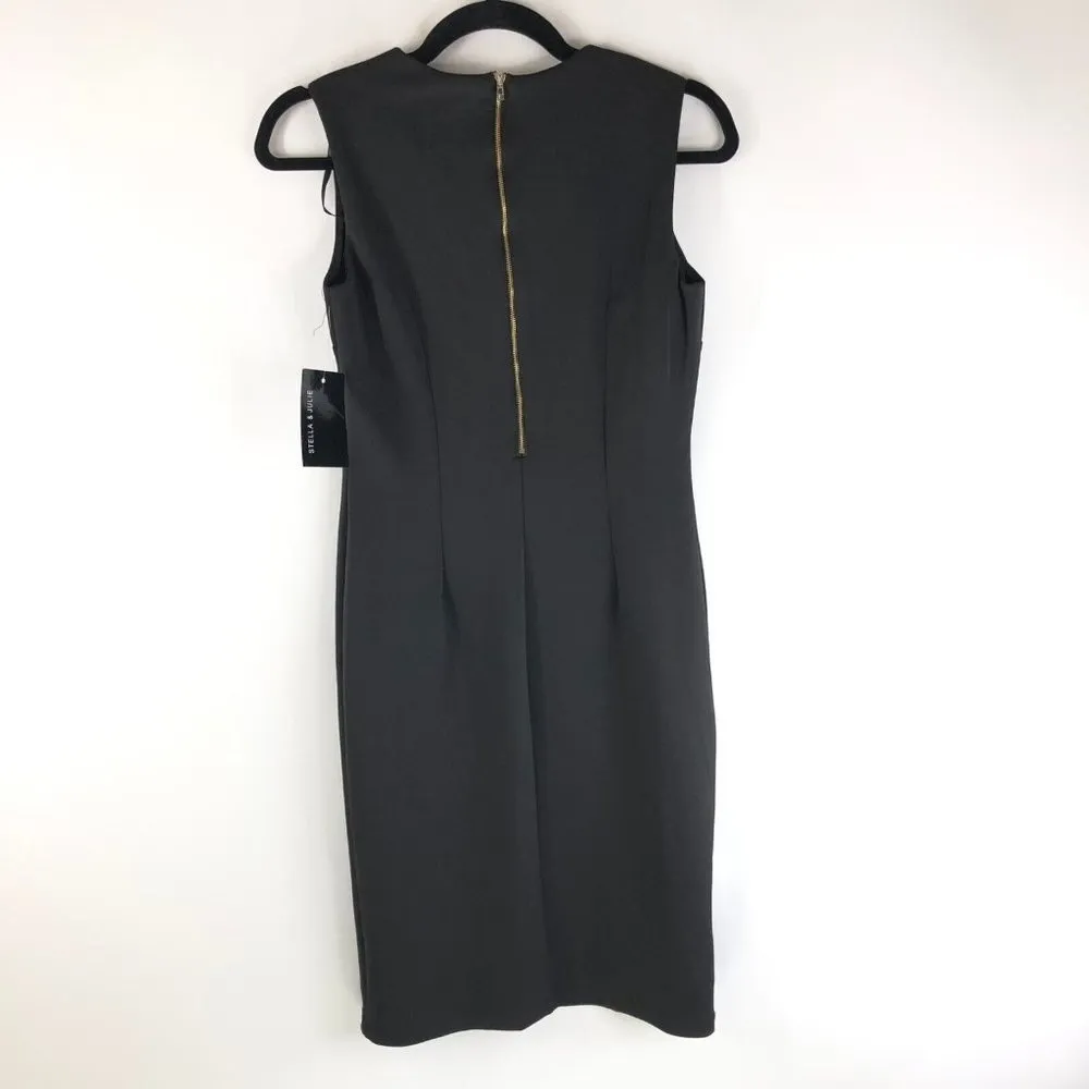 Stella & Julie Sheath Dress Sleeveless Cutouts Stretch Black Size 4 - Image 2