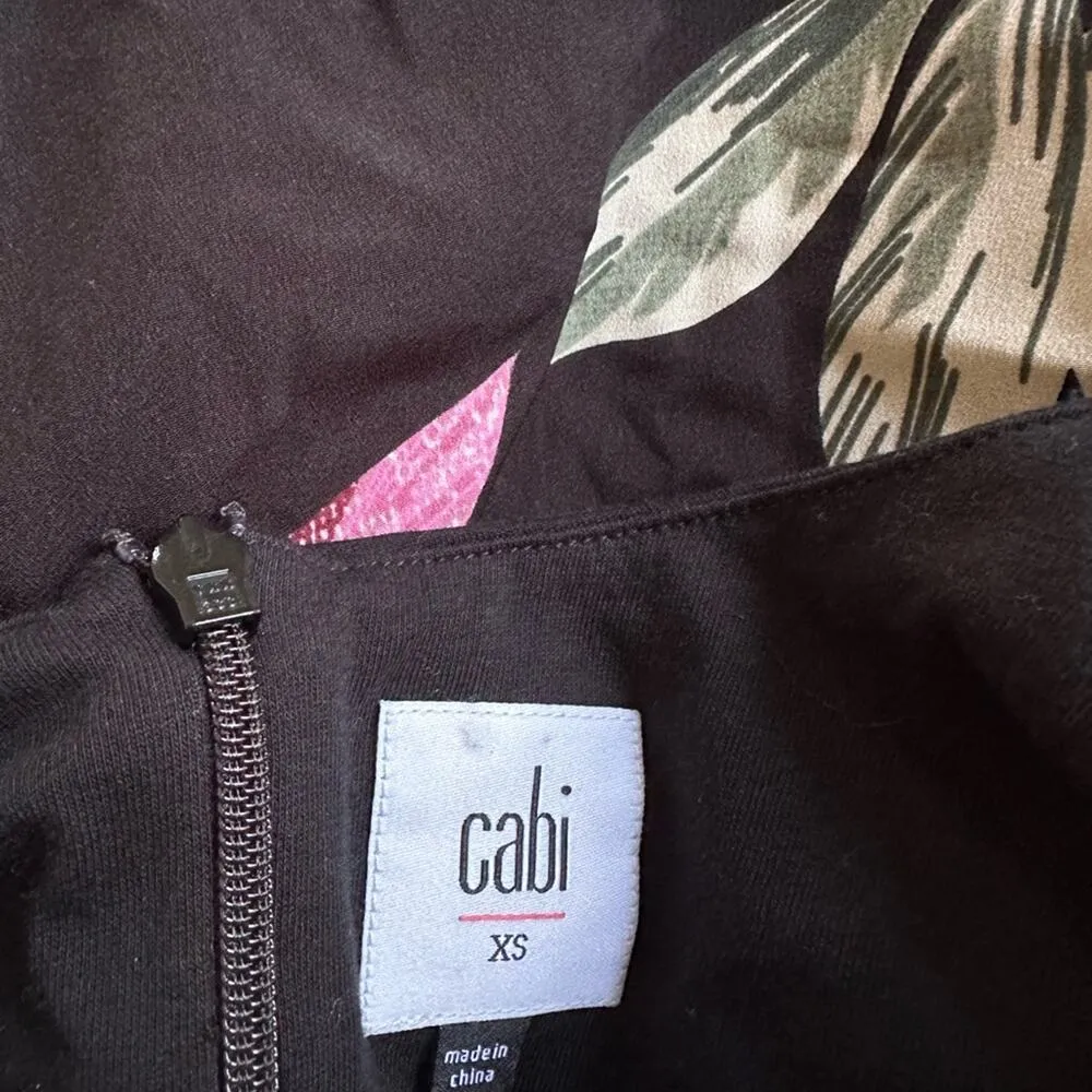 CAbi Beach Club Dress Floral Tropical Resortwear Sundress Black Pink Vacation - Image 5