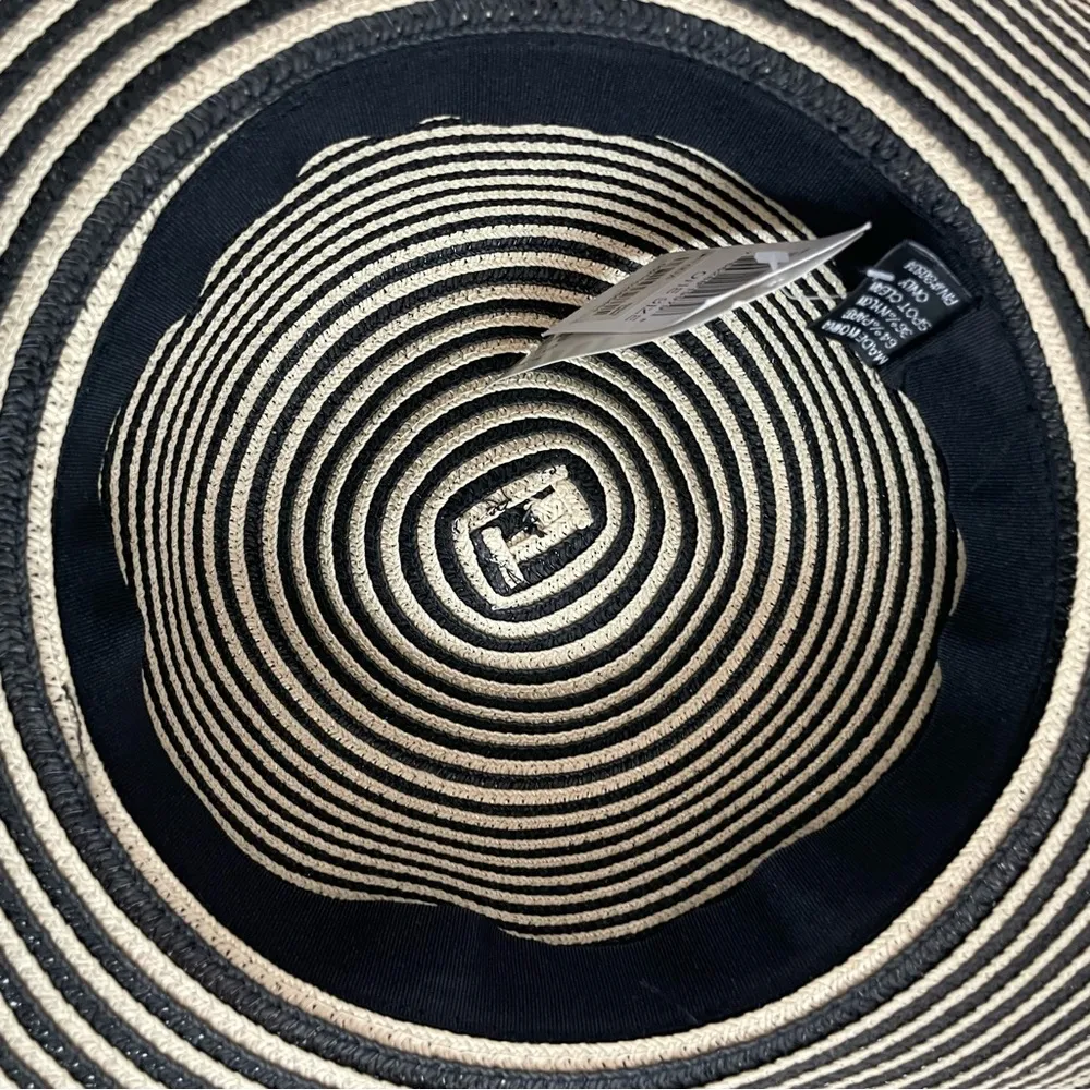 August Hat Company Hat Rosé All Day Straw Sun Beach Travel Neutral Black Pink - Image 7