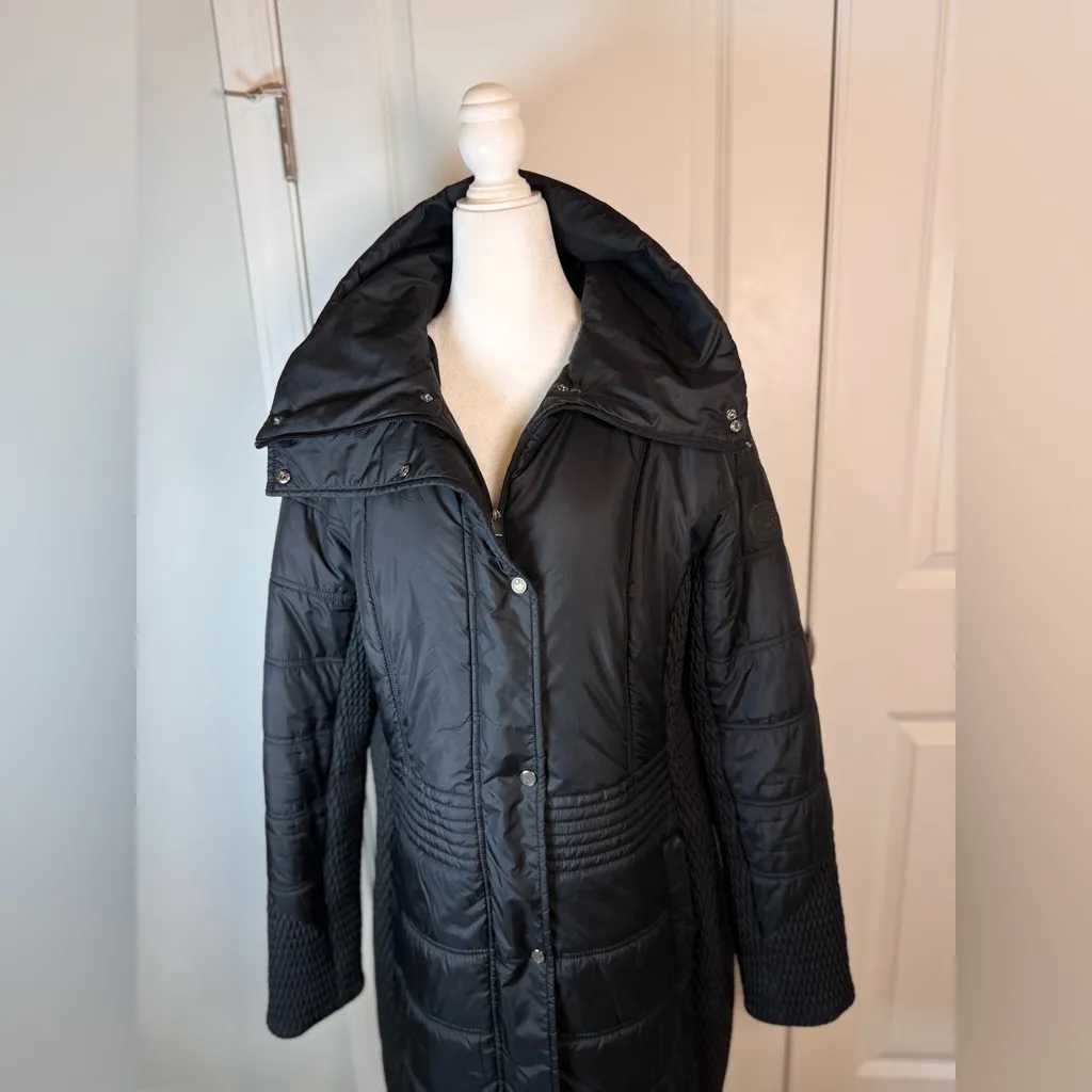 Weatherproof Black Long Puffer Coat 2X Plus Fleece Lined Stretch Winter - Image 7