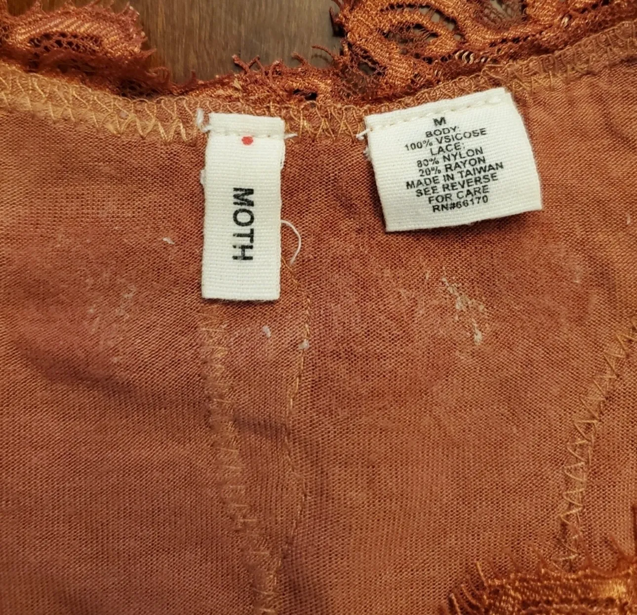 Moth ladies camisole is a size Medium Orange - Image 3