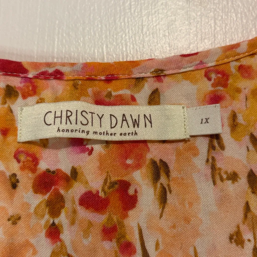 Christy Dawn- The Dawn Dress Sunset Gladiola 100% Organic Cotton Maxi- Size 1X - Image 4